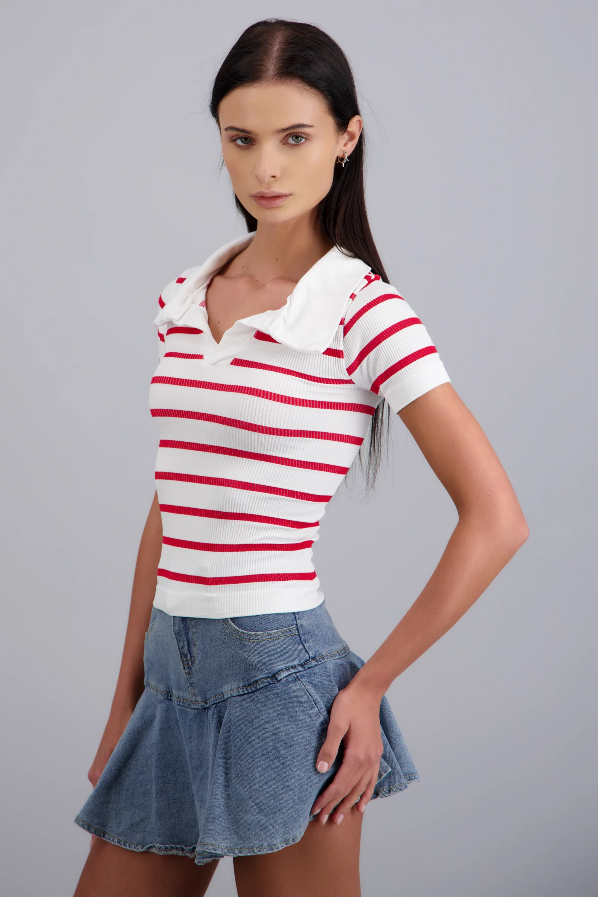 Top seamless rayas cuello polo - Image 3