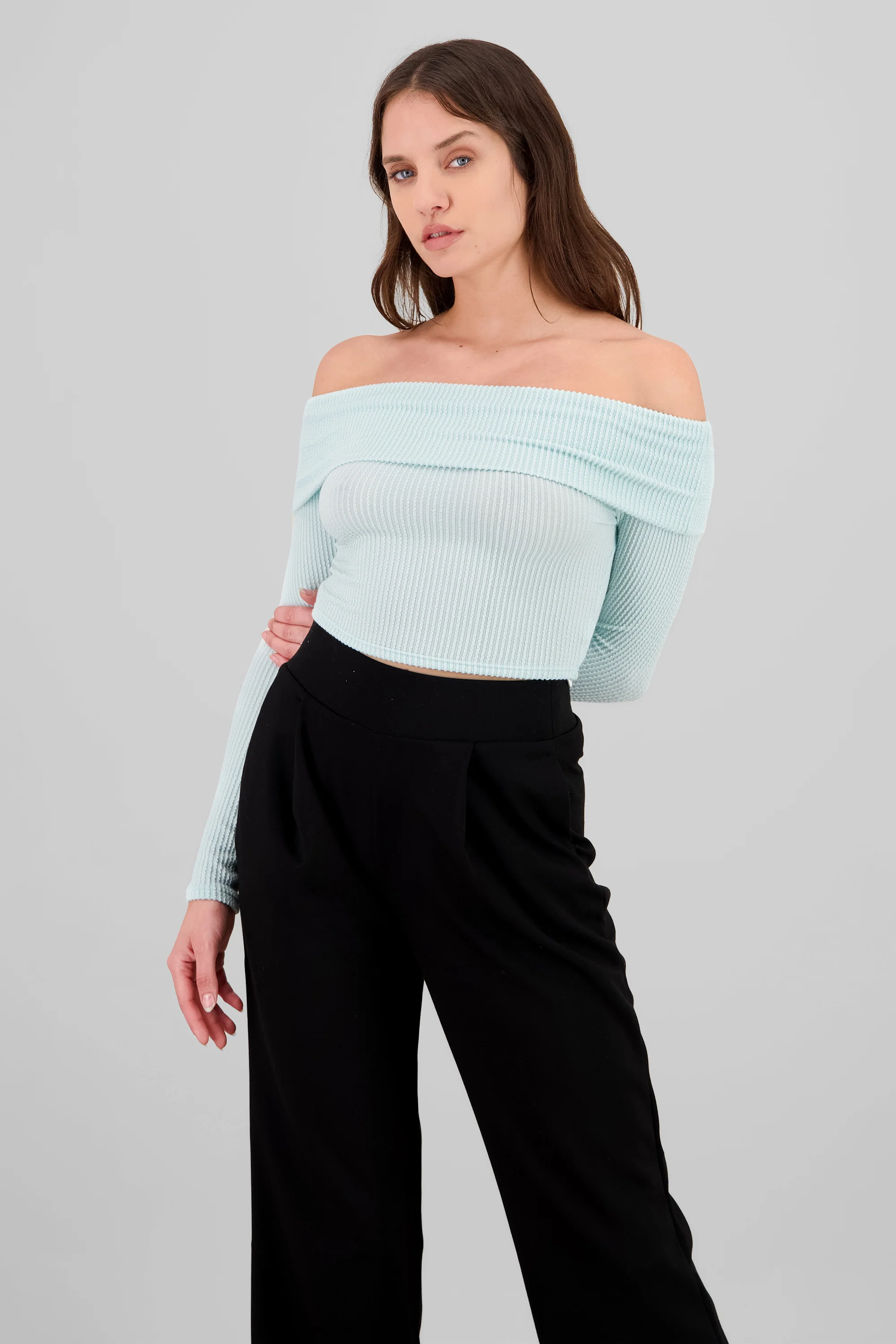 Top Sin Hombros Textura Rib - Image 2