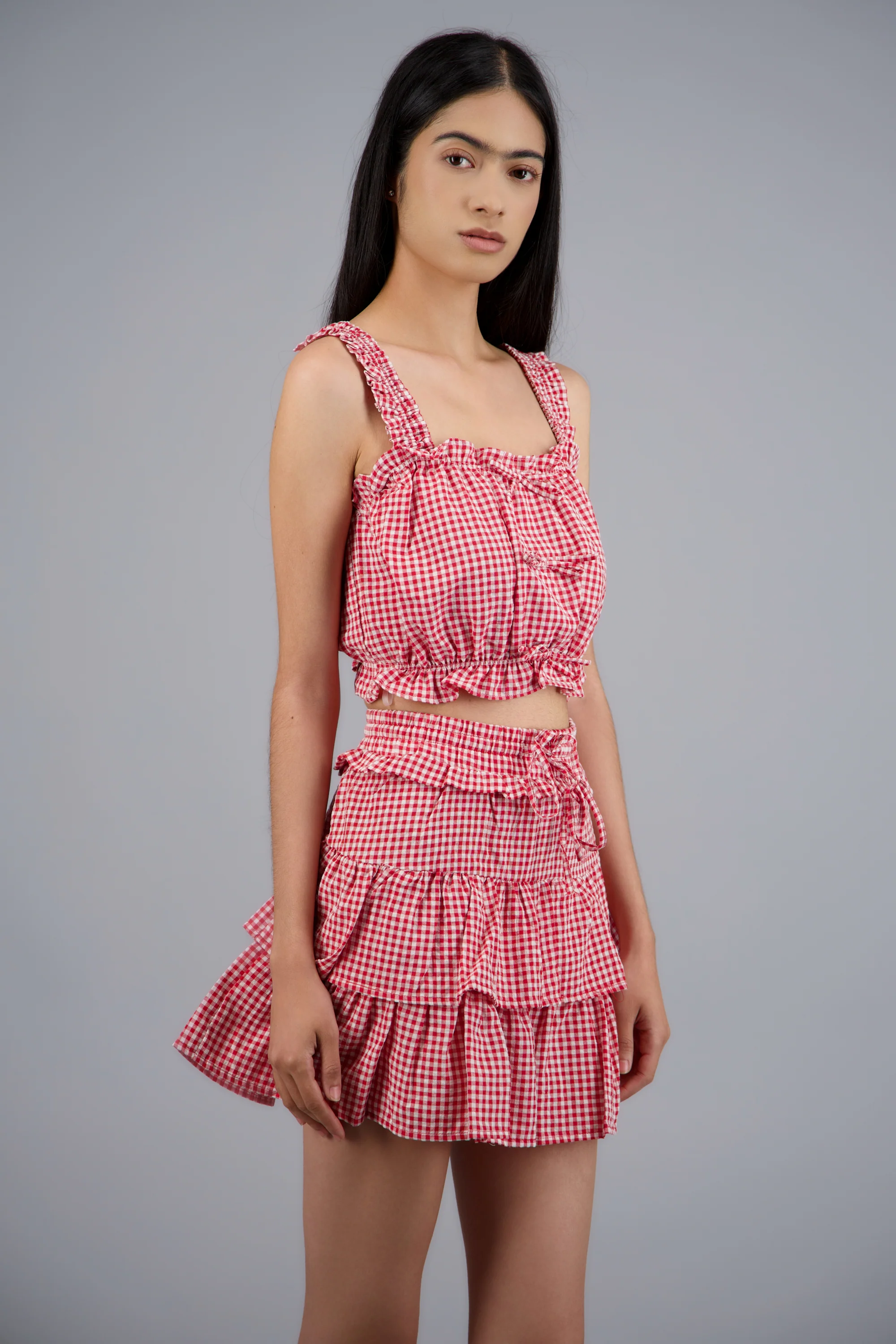 Top sin mangas moños gingham - Image 2