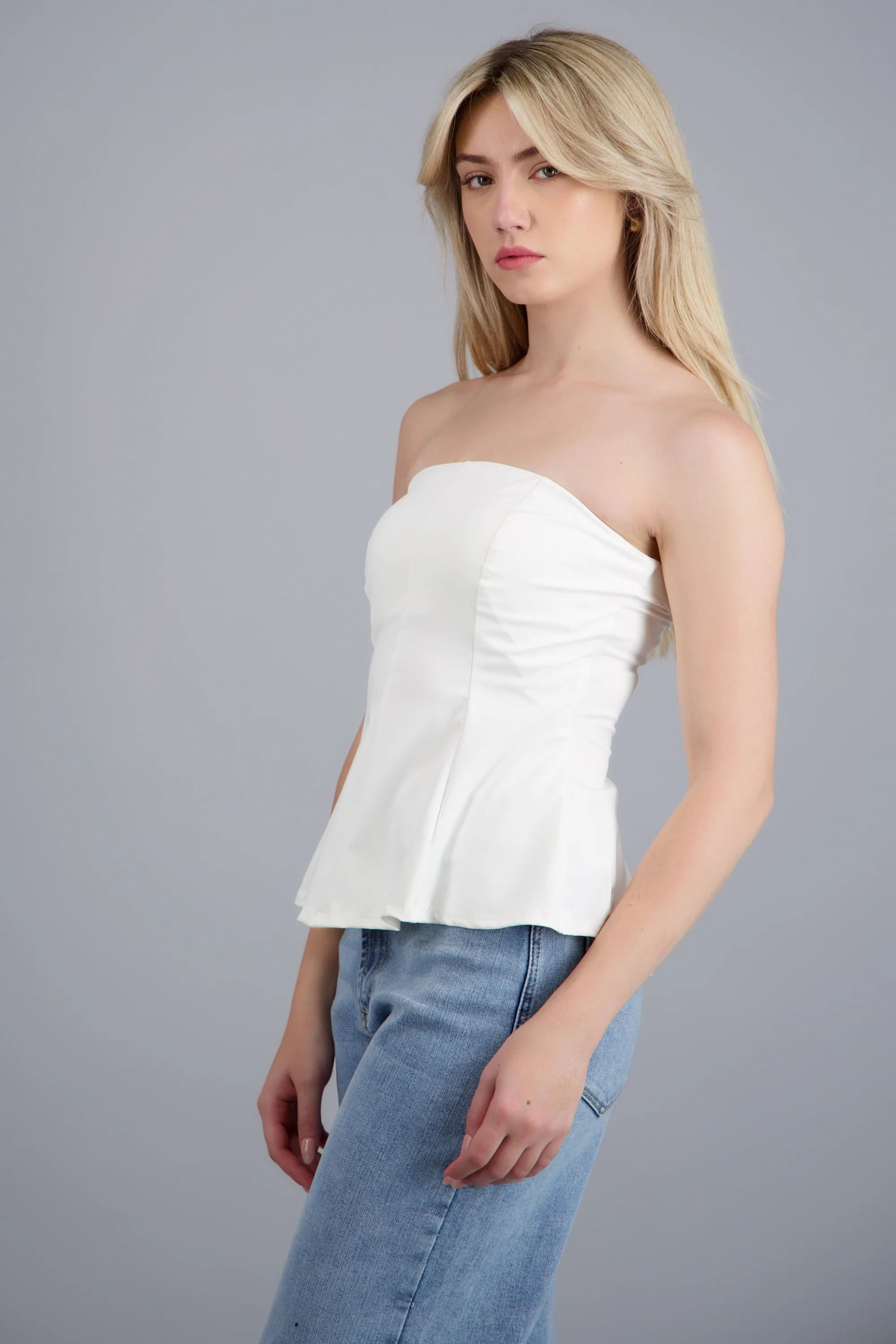 Top strapless peplum - Image 3