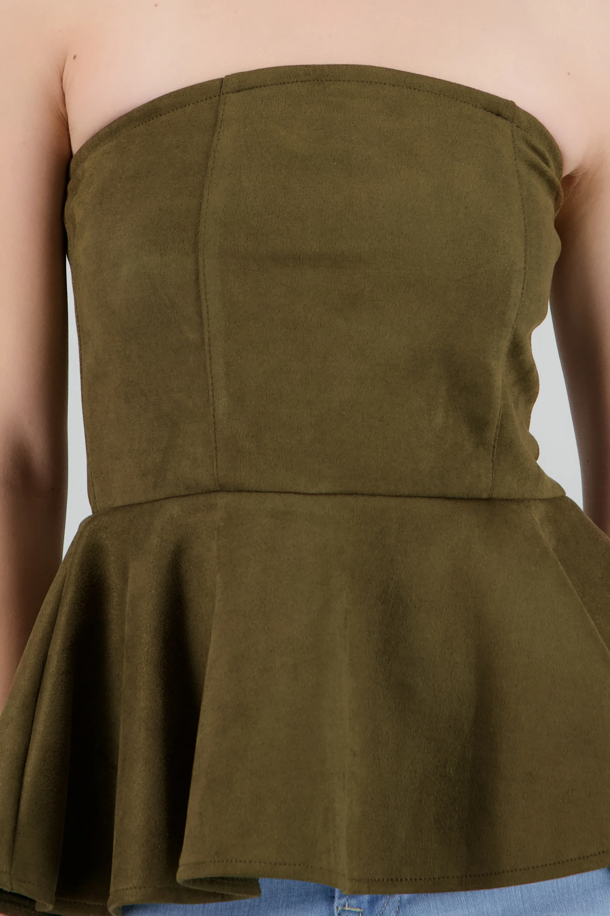 Top Strapples Suede Peplum - Image 5