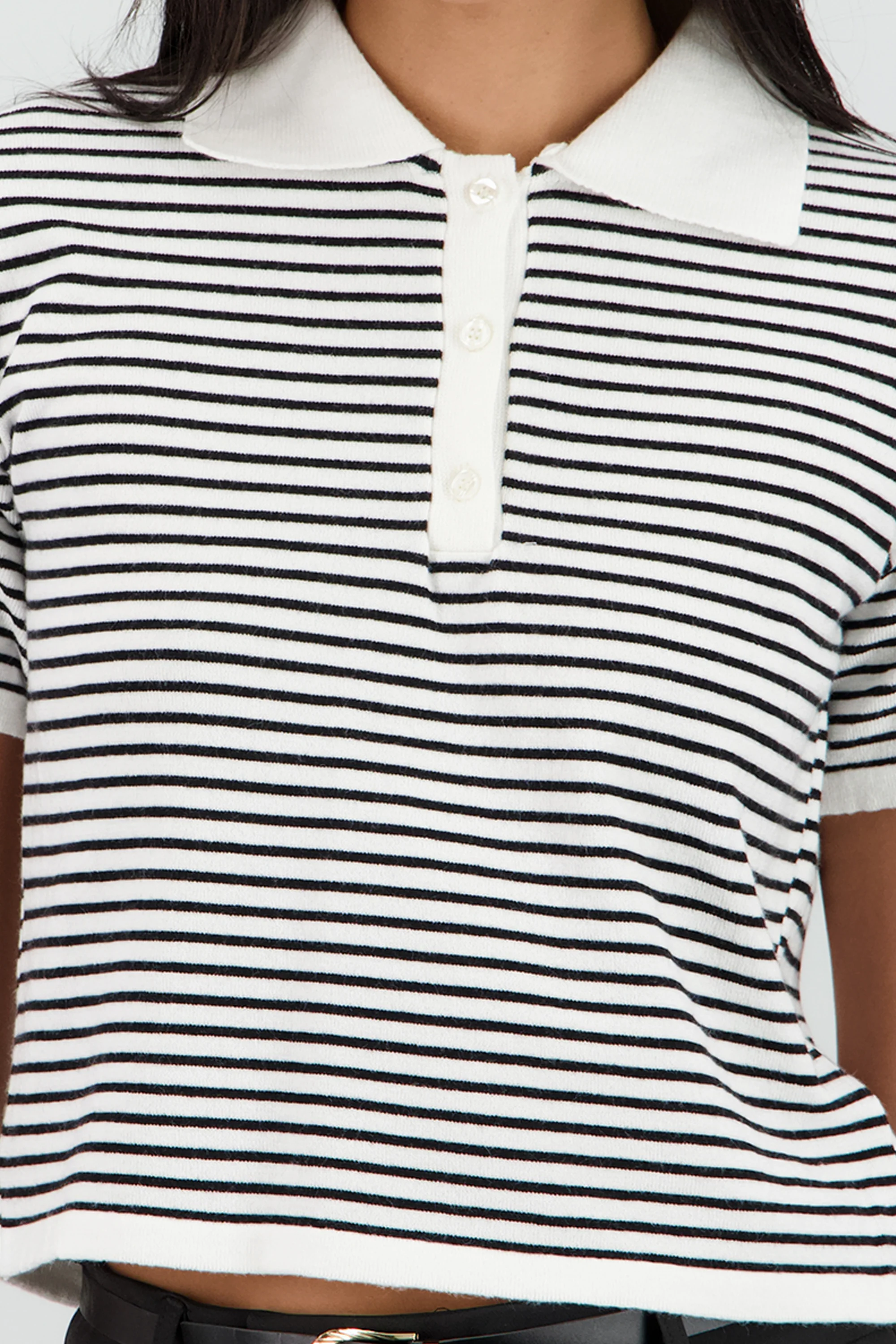 Top tejido cuello polo rayas - Image 5