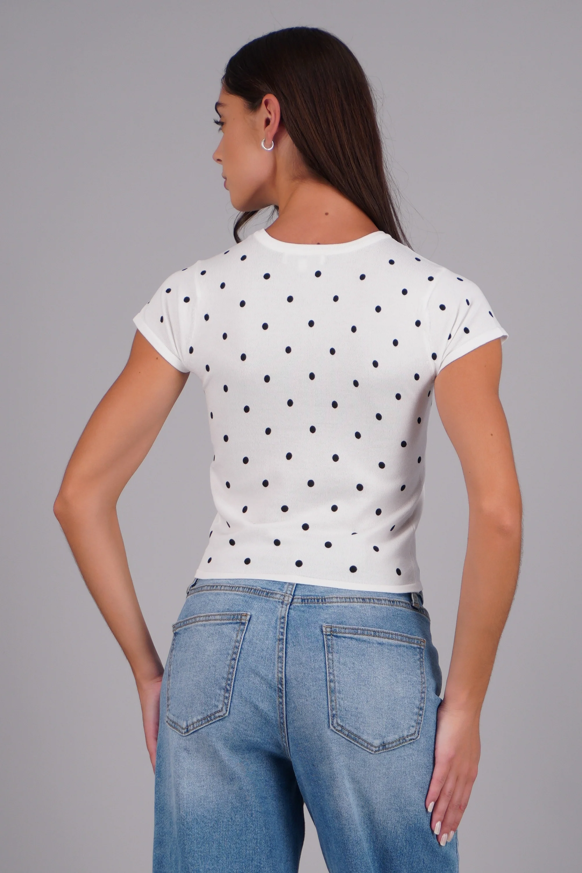 Top tejido estampado polka - Image 4