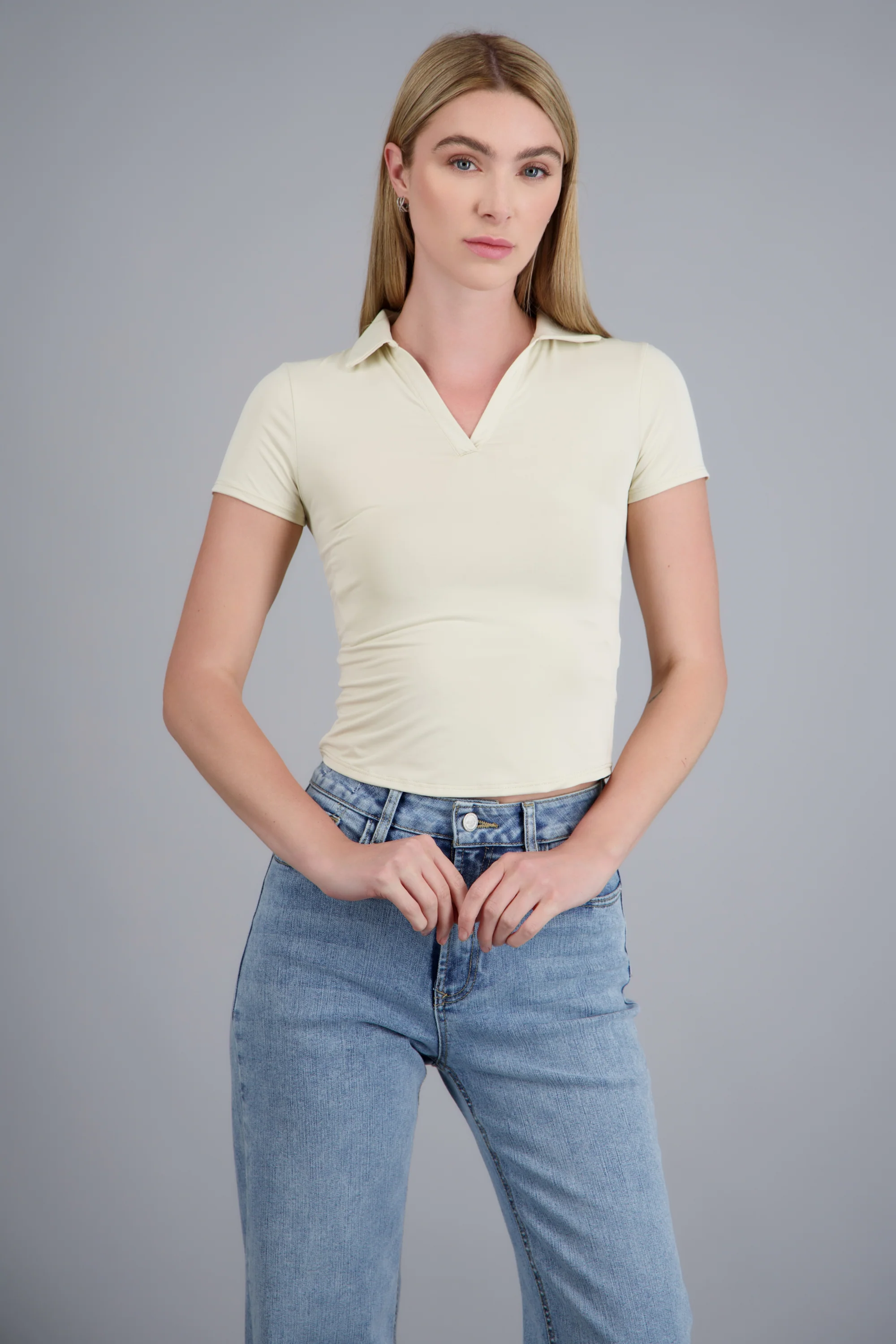 Top tipo polo textura lisa - Image 3
