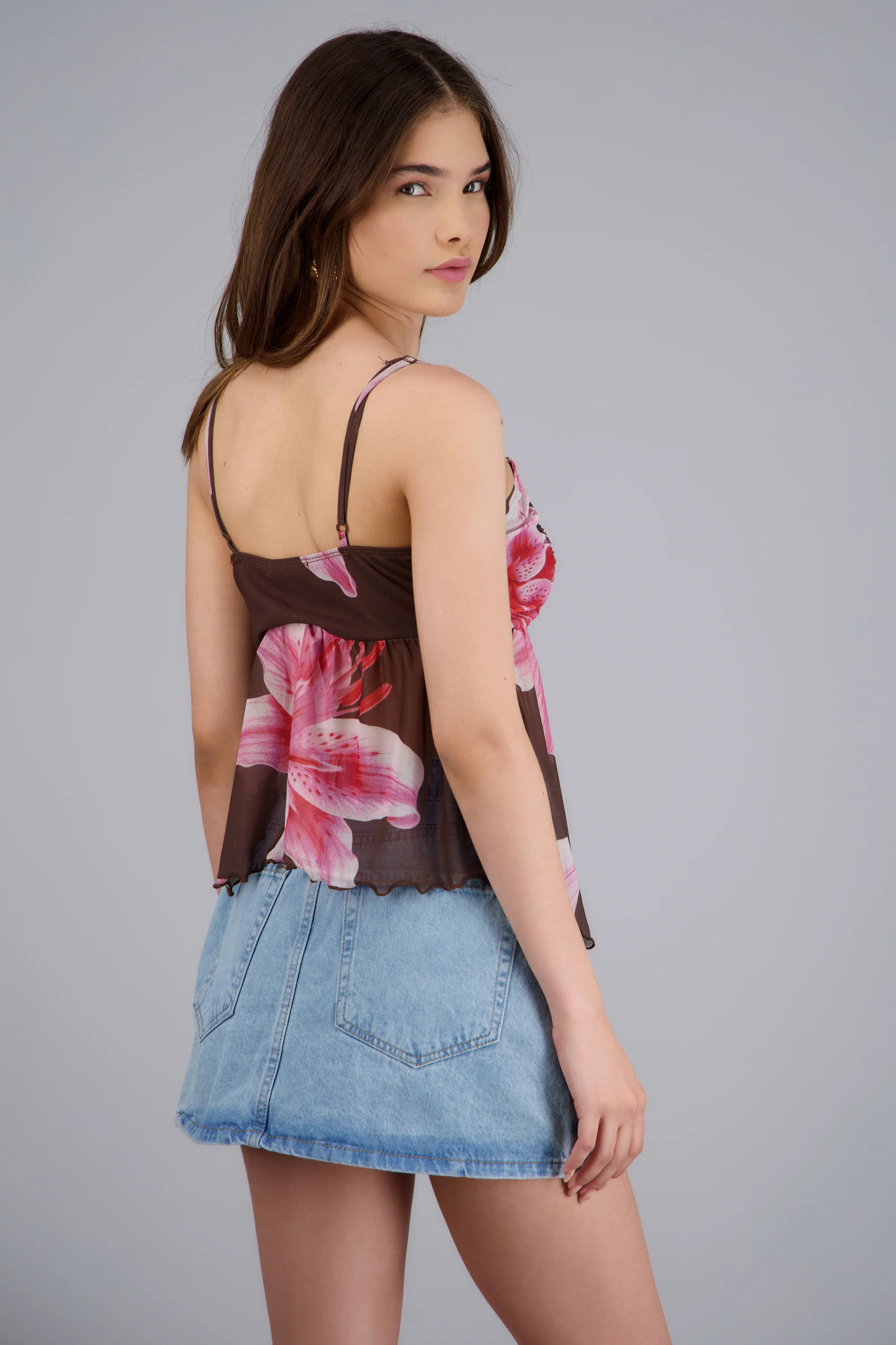 Top tirantes detalle nudo estampado flores - Image 4