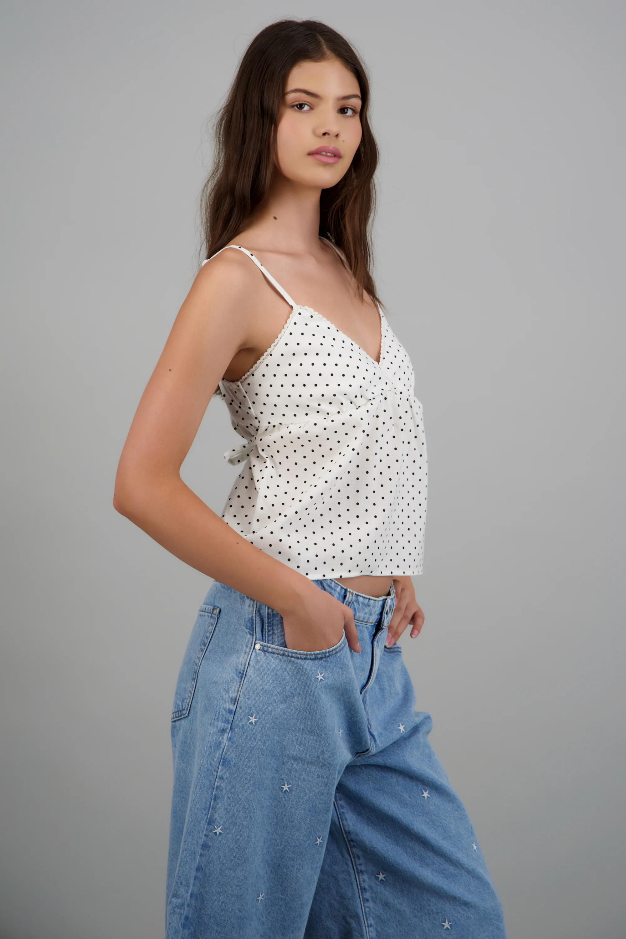 Top tirantes escote v estampado polkas - Image 2