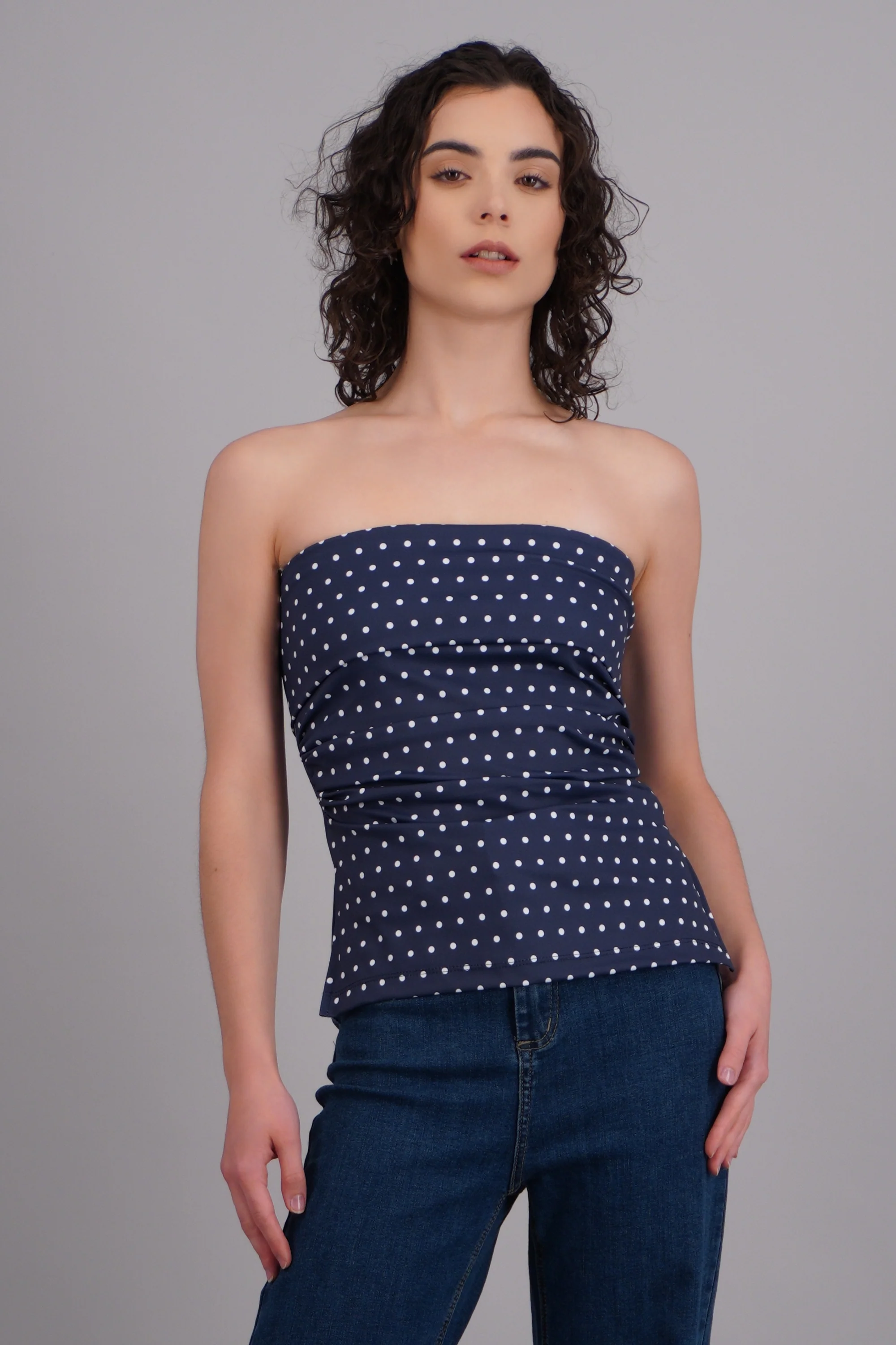 top tubo con dobles escote polka dots - Image 3