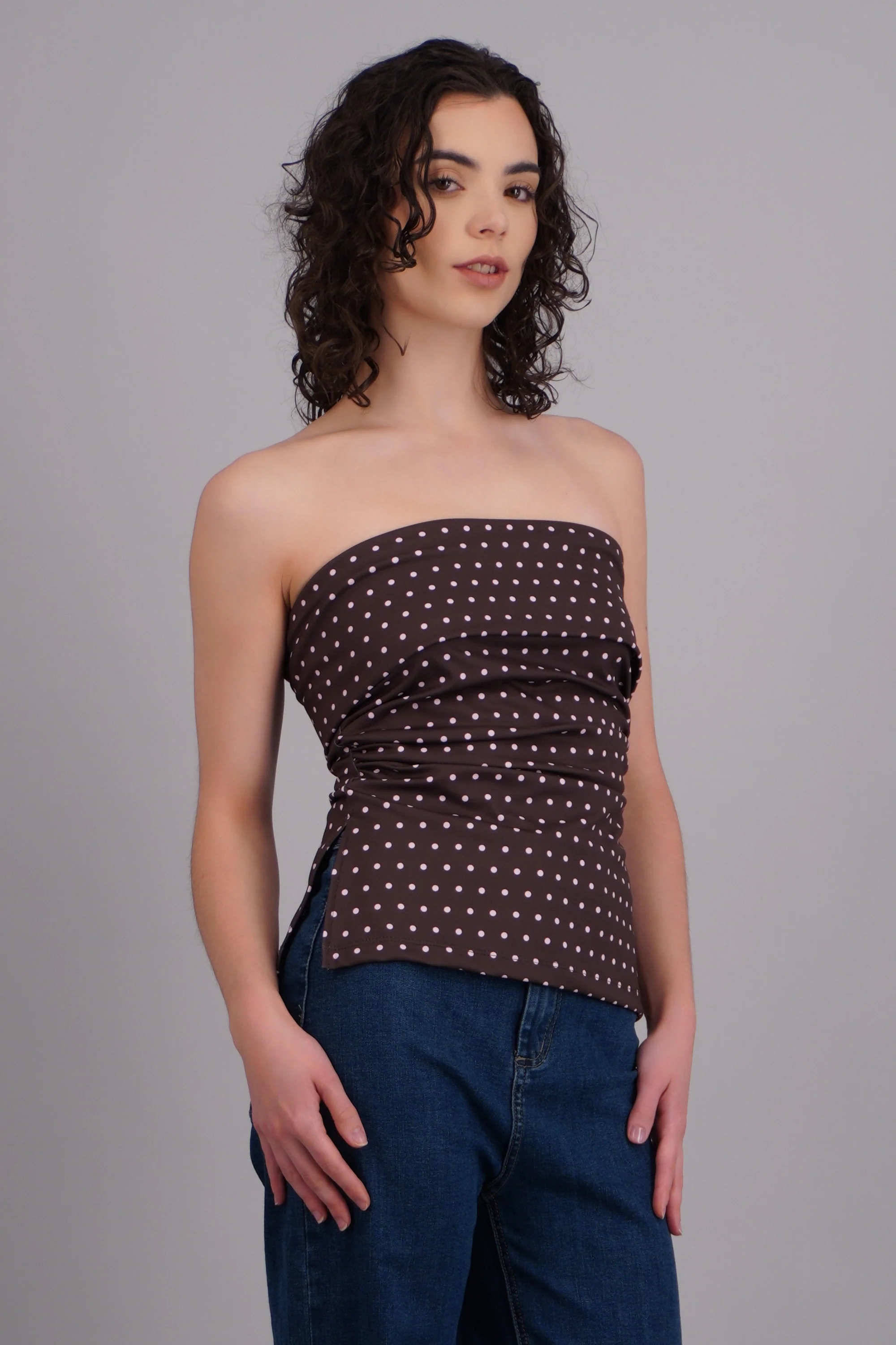 top tubo con dobles escote polka dots - Image 2