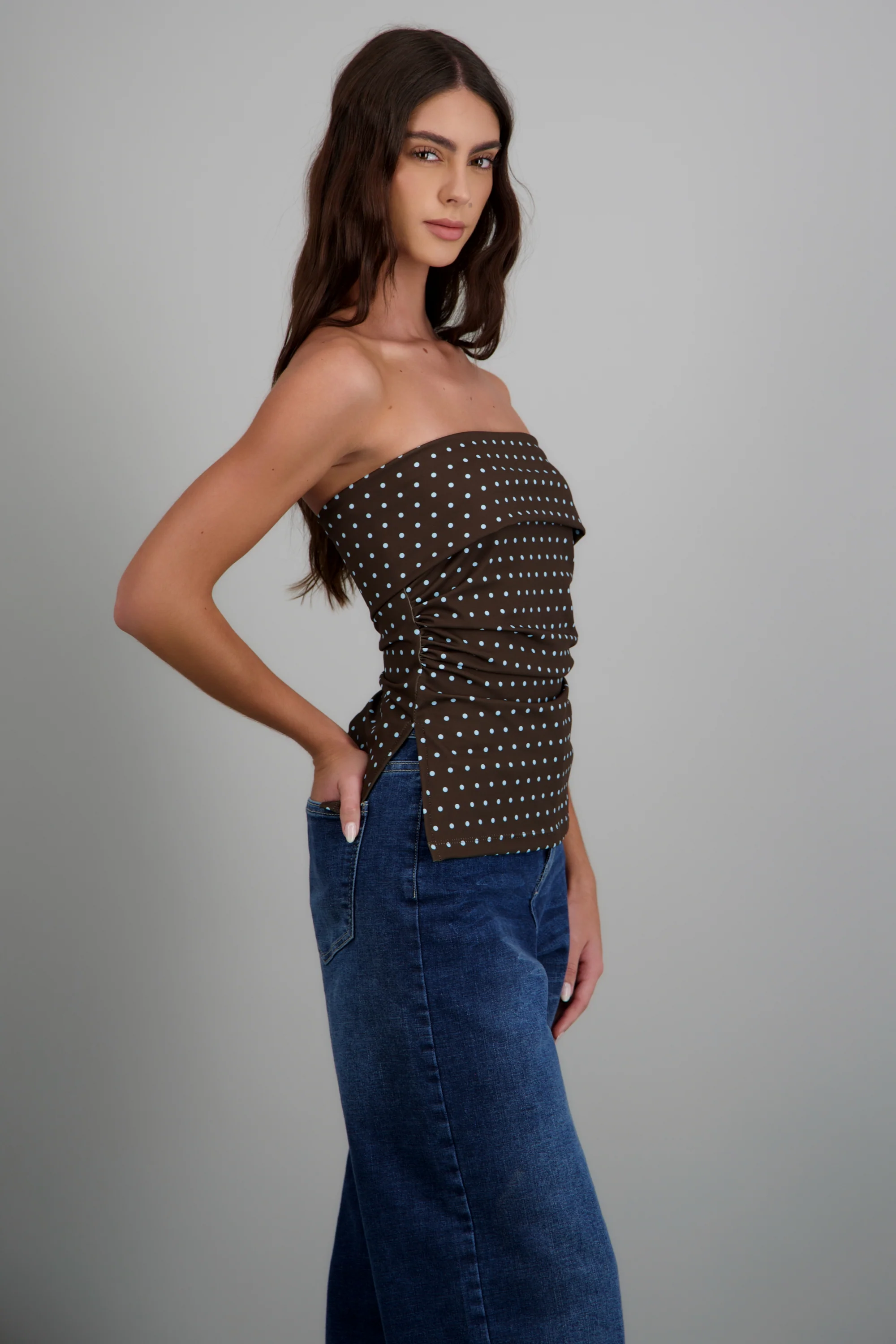 top tubo con dobles escote polka dots - Image 2