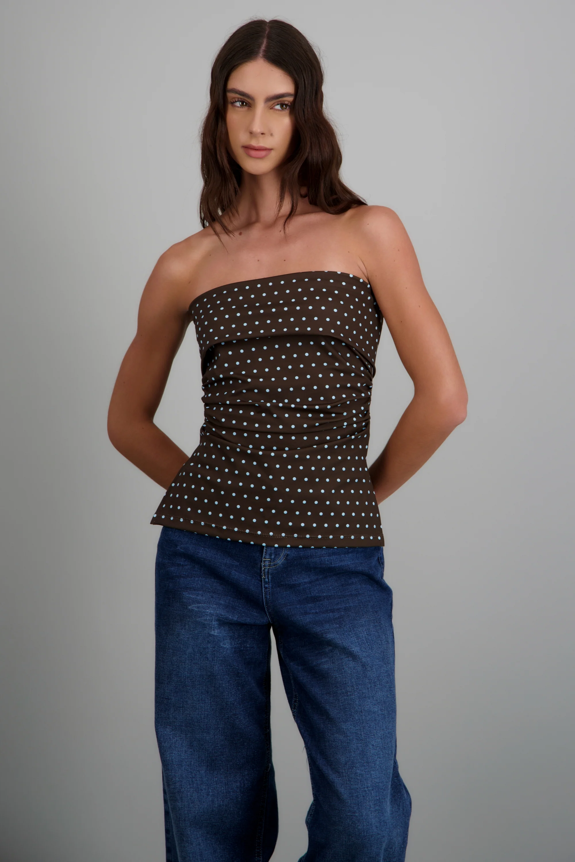 top tubo con dobles escote polka dots - Image 3