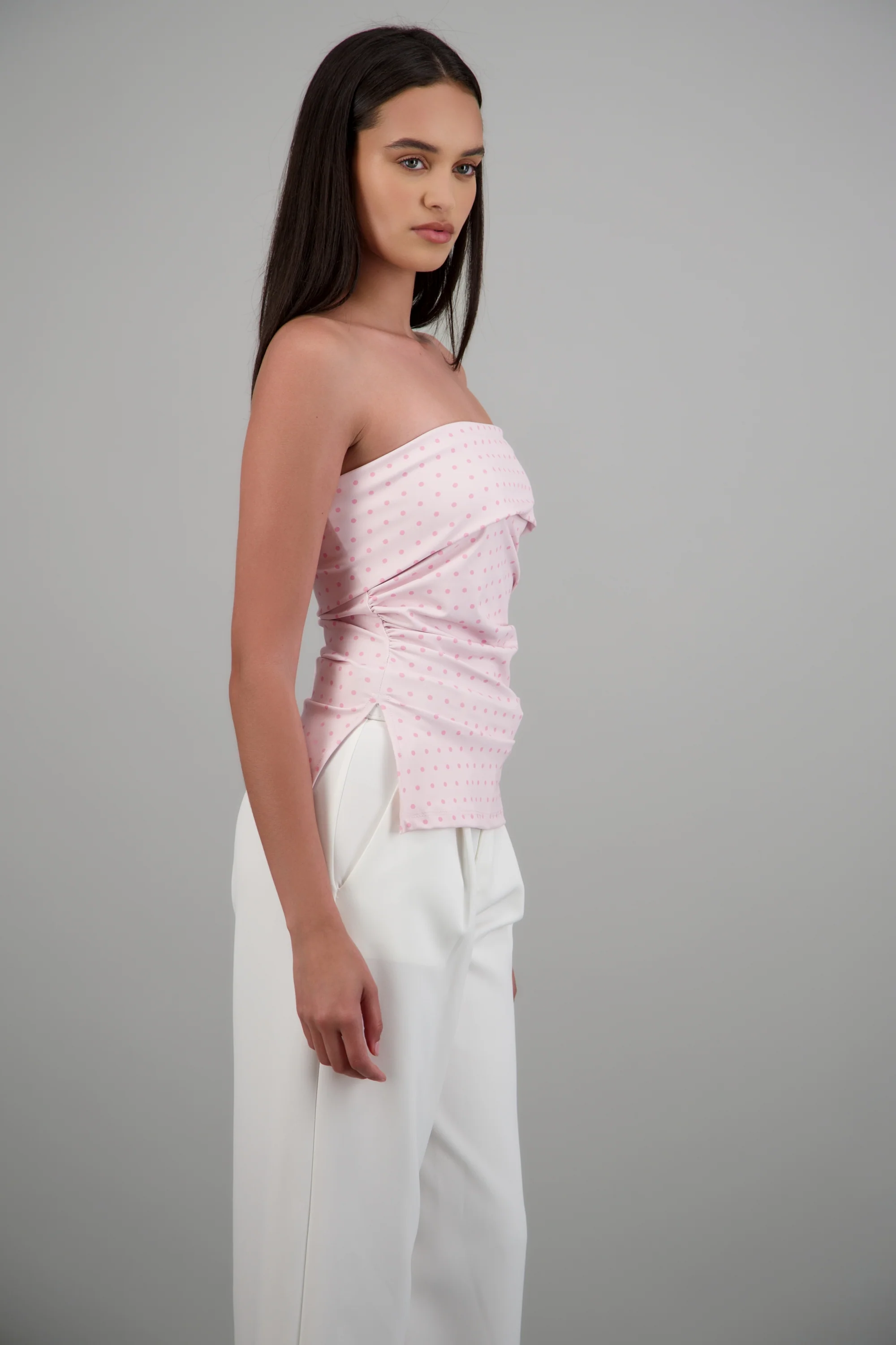 top tubo con dobles escote polka dots - Image 3