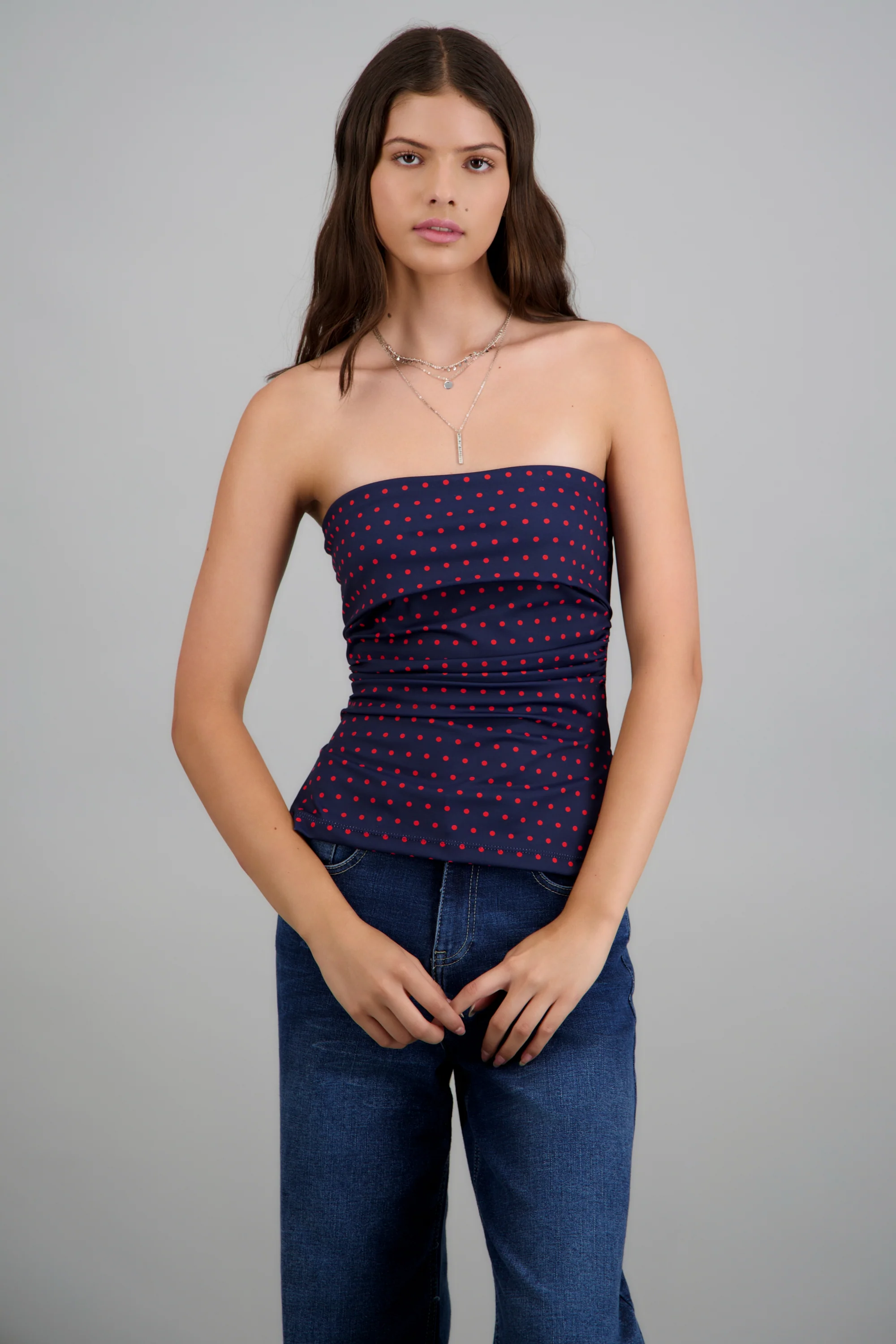 top tubo con dobles escote polka dots - Image 7