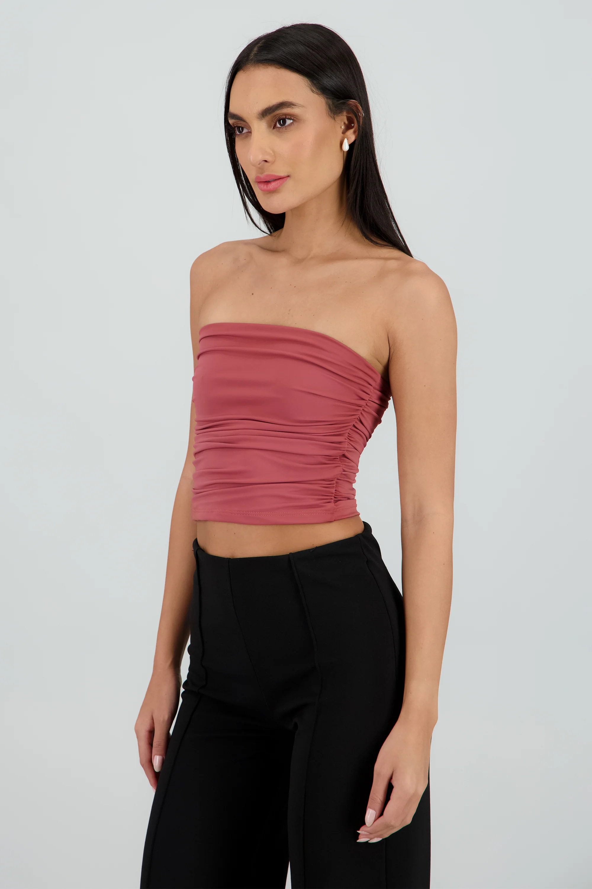 Top tubo strapless drapeado - Image 3