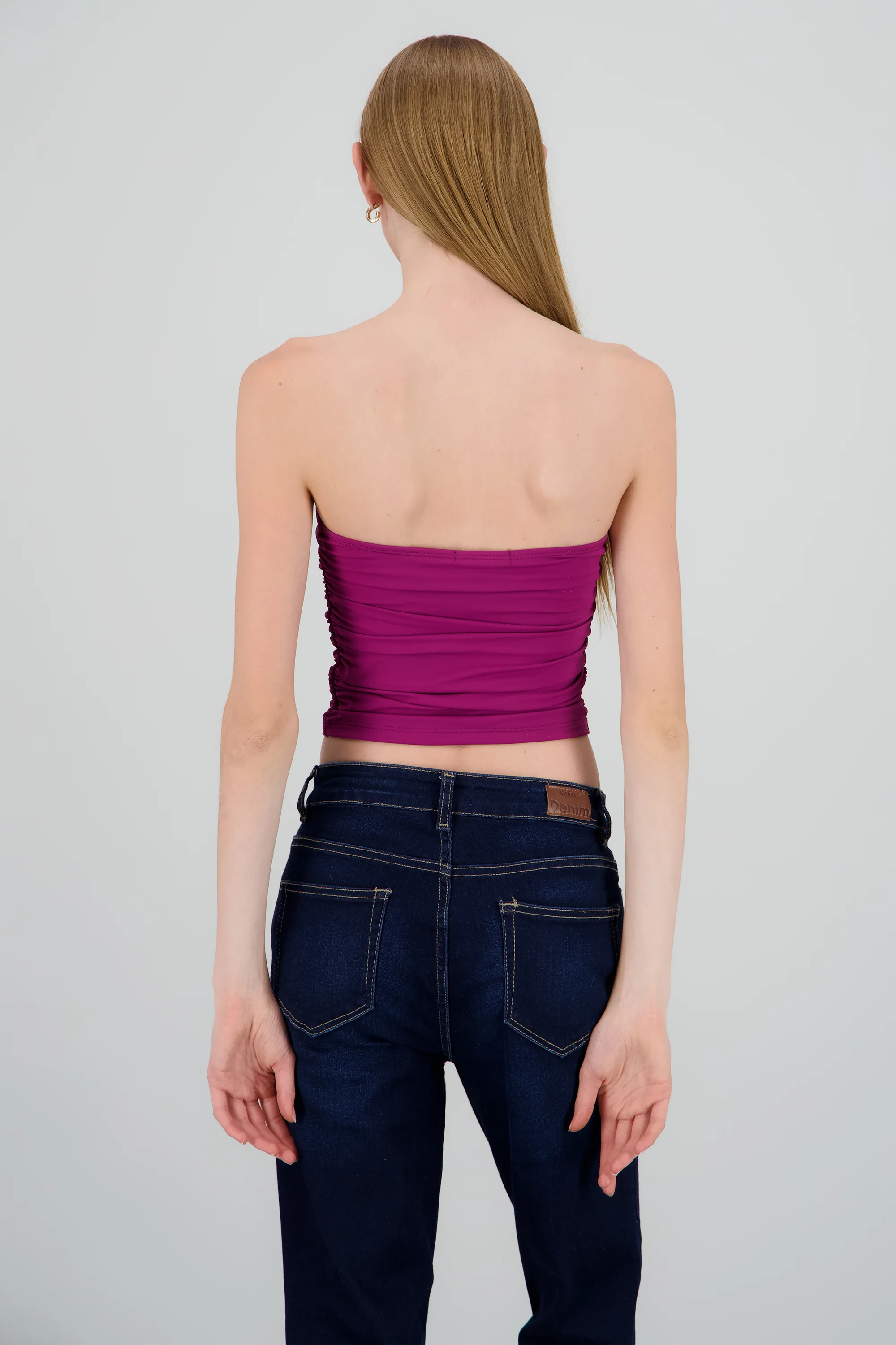 Top tubo strapless drapeado - Image 4