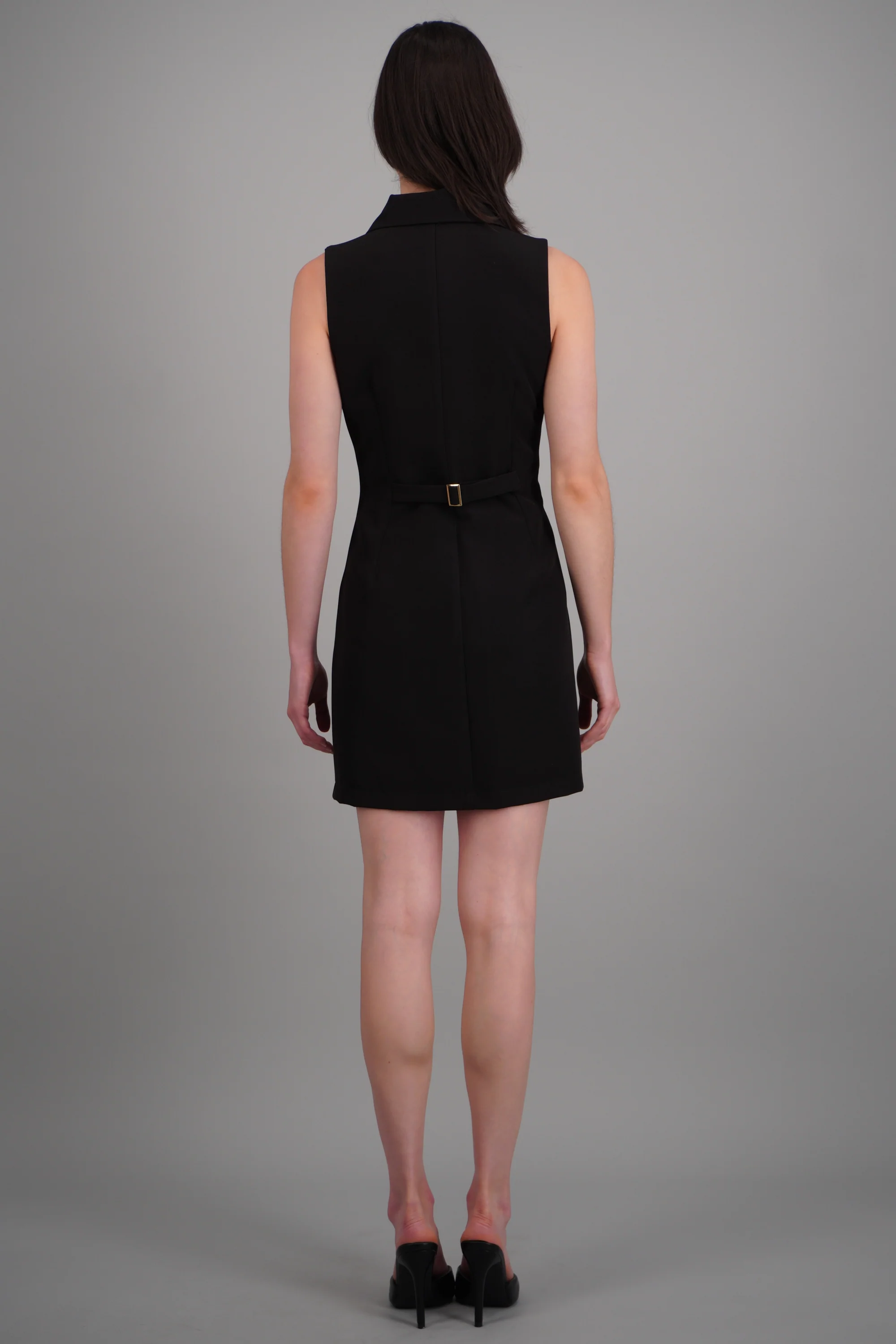 Vestido blazer tableado con botones - Image 4