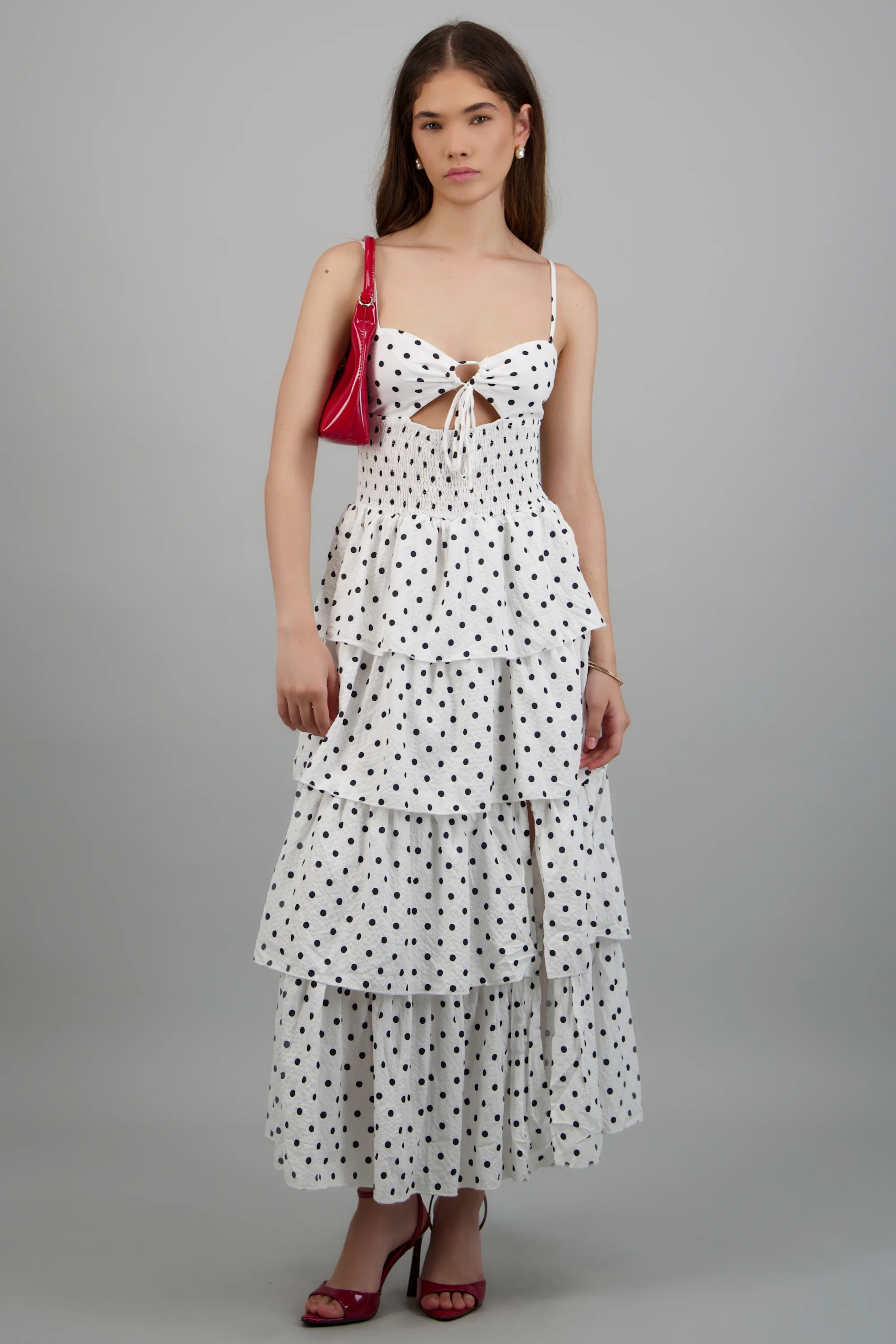 Vestido capas olanes polkas