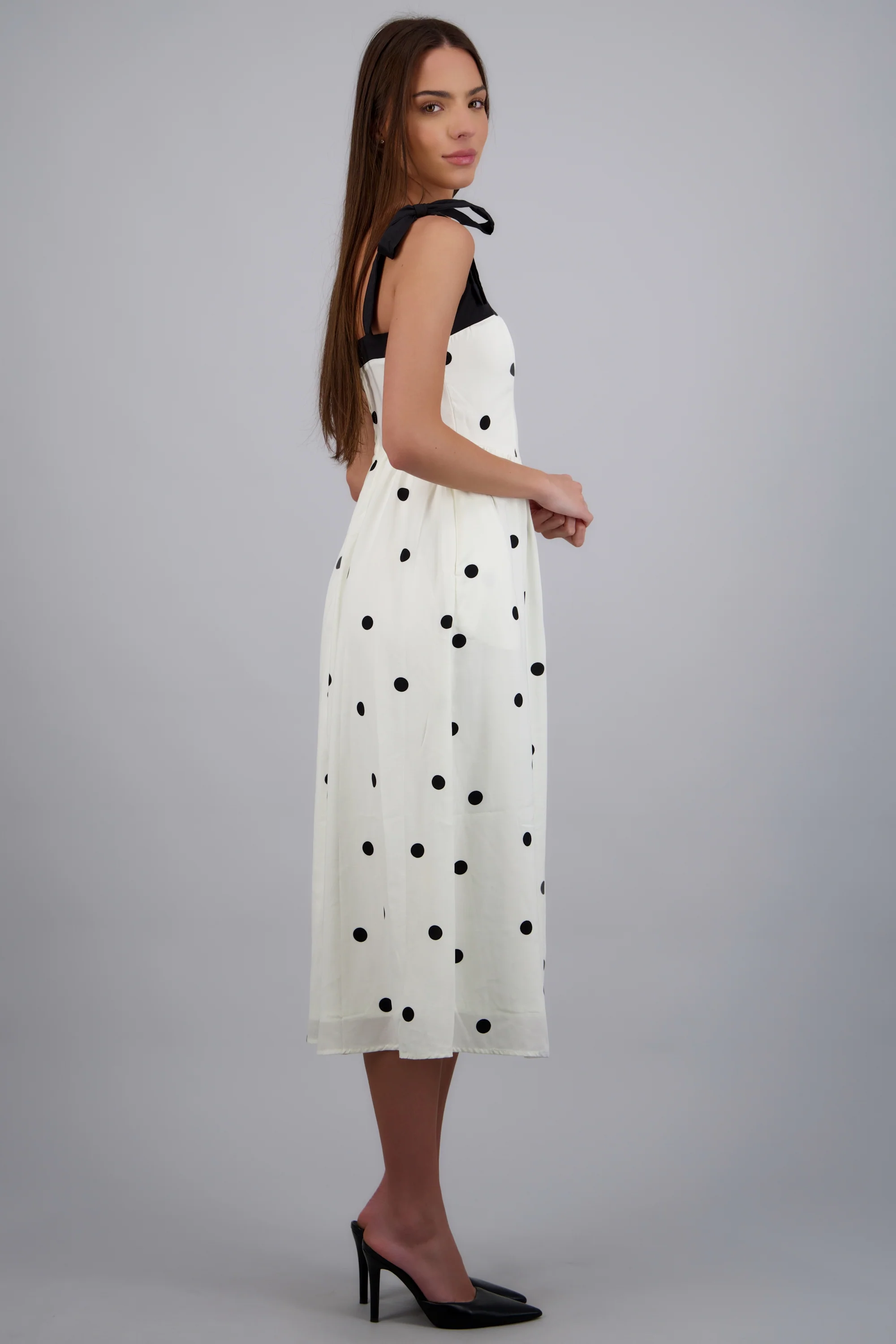 Vestido de lino estampado polkadots - Image 2