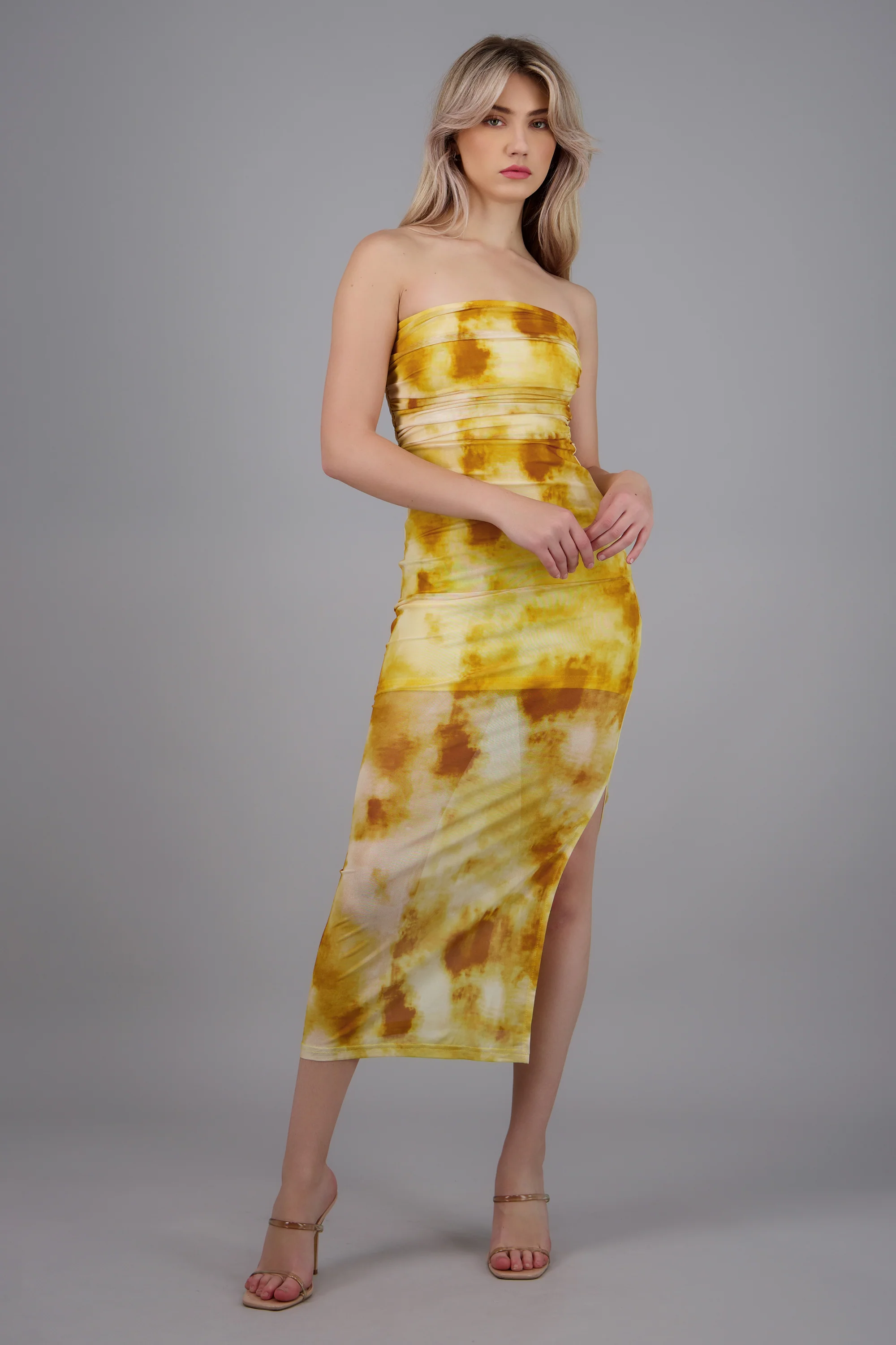 Vestido de mesh estampado
