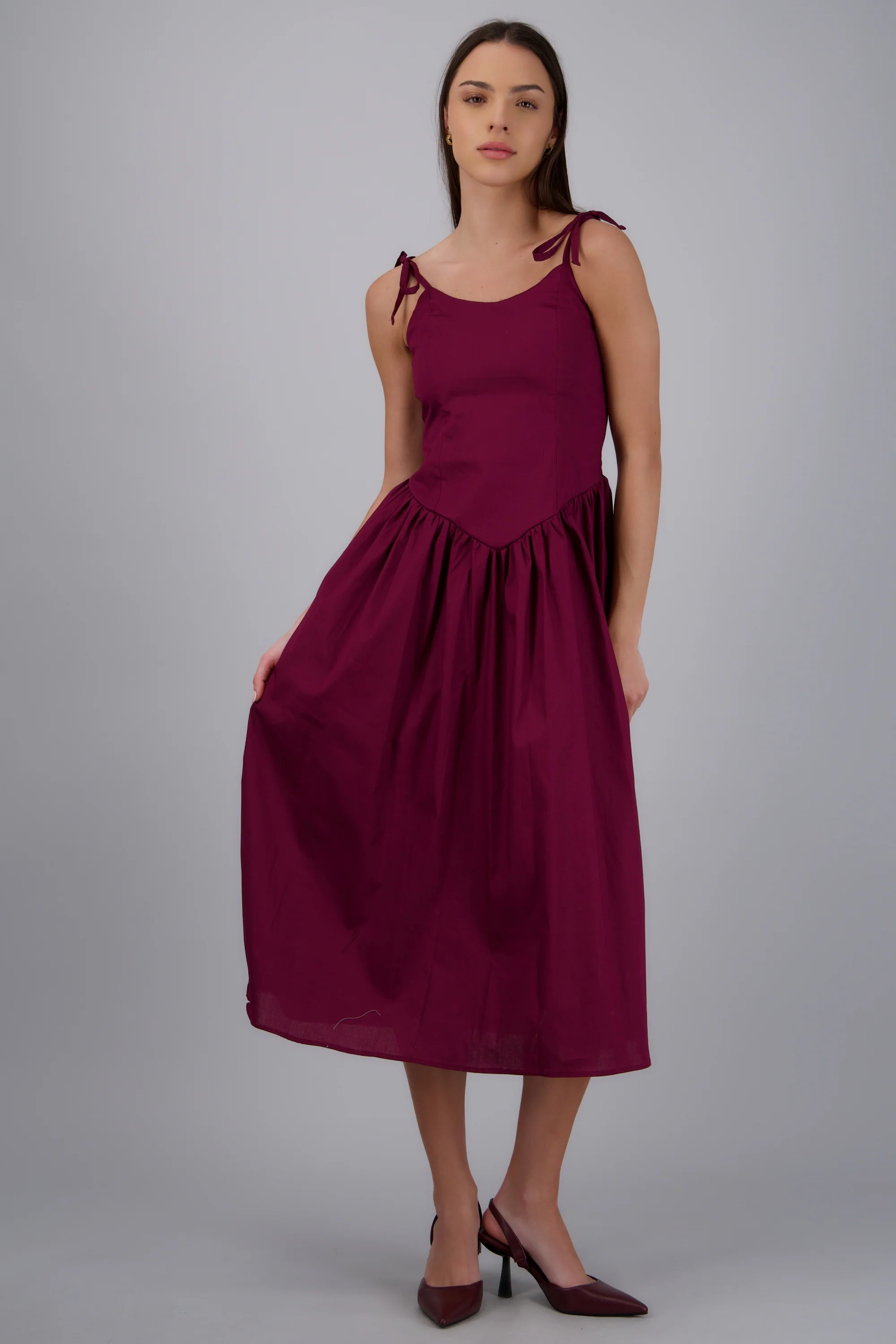 Vestido de tirantes corte en cintura - Image 3