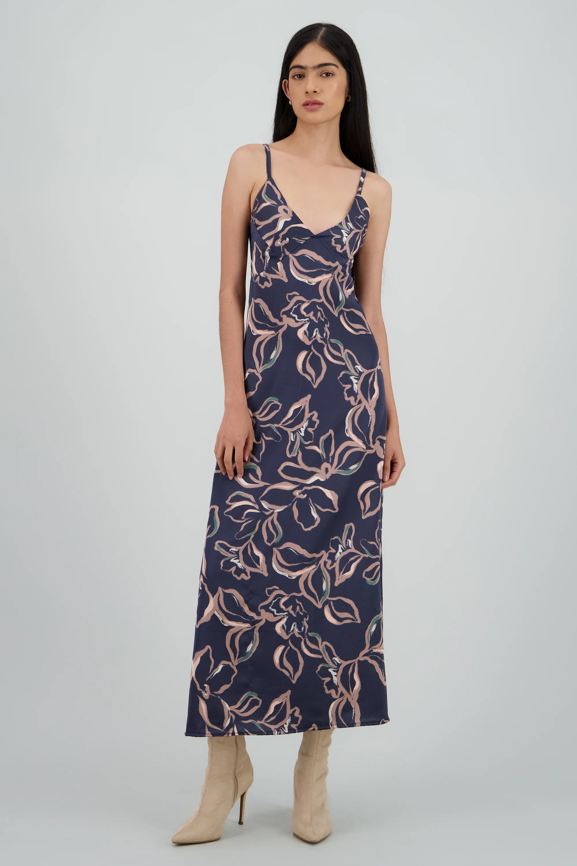 Vestido de tirantes esrampado flores