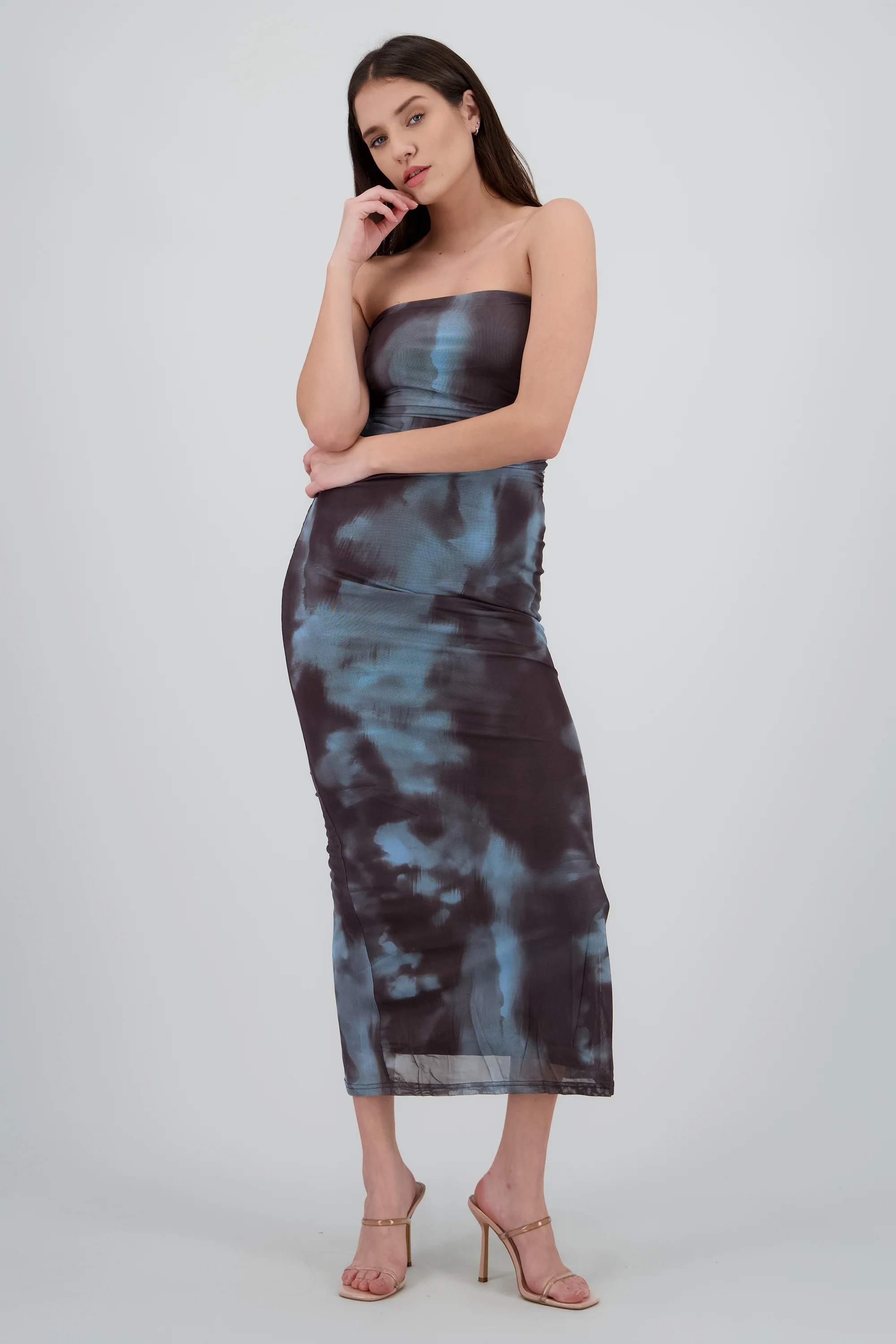 Vestido degradado de mesh strapless - Image 2