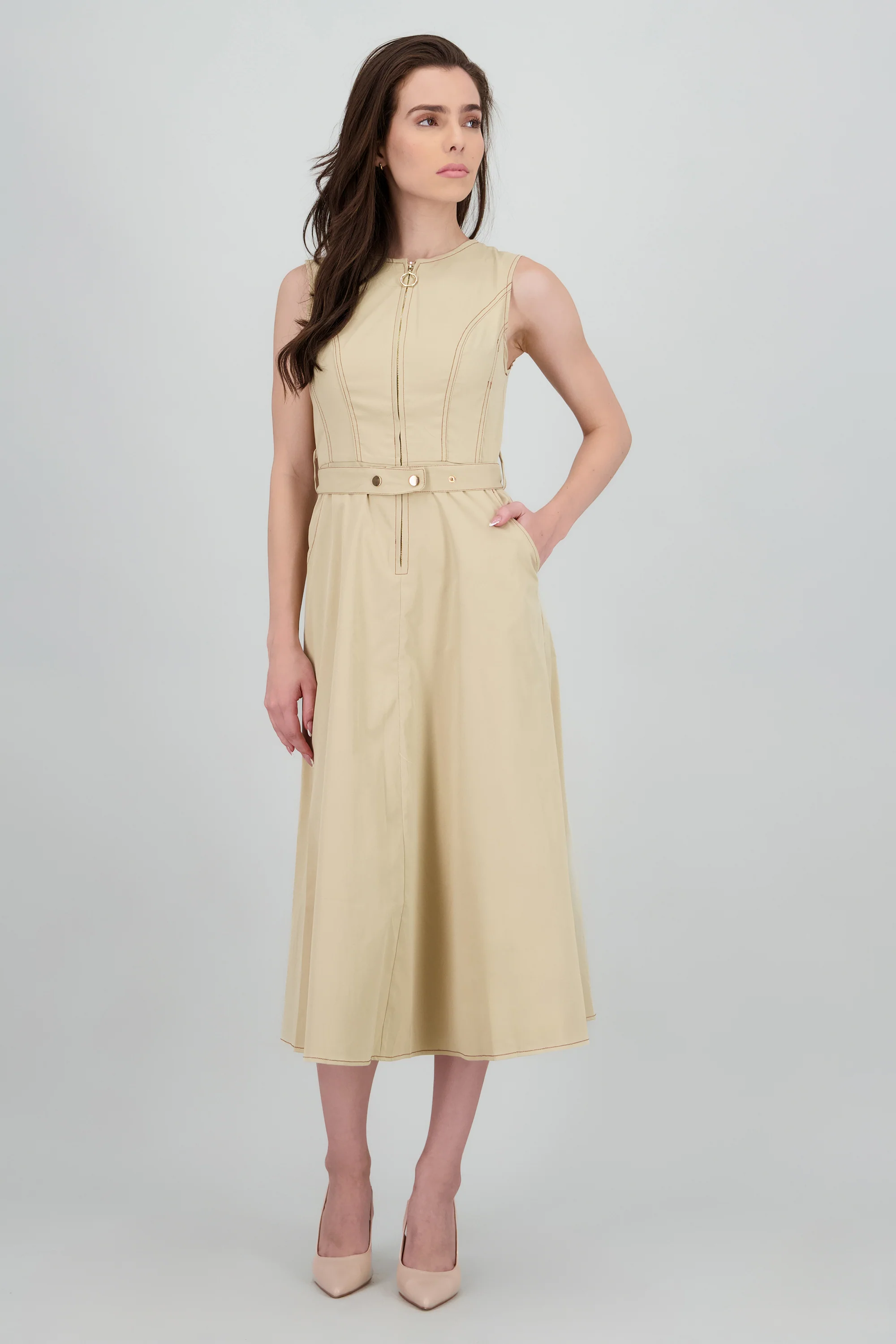 Vestido detalle botones manga corta - Image 2
