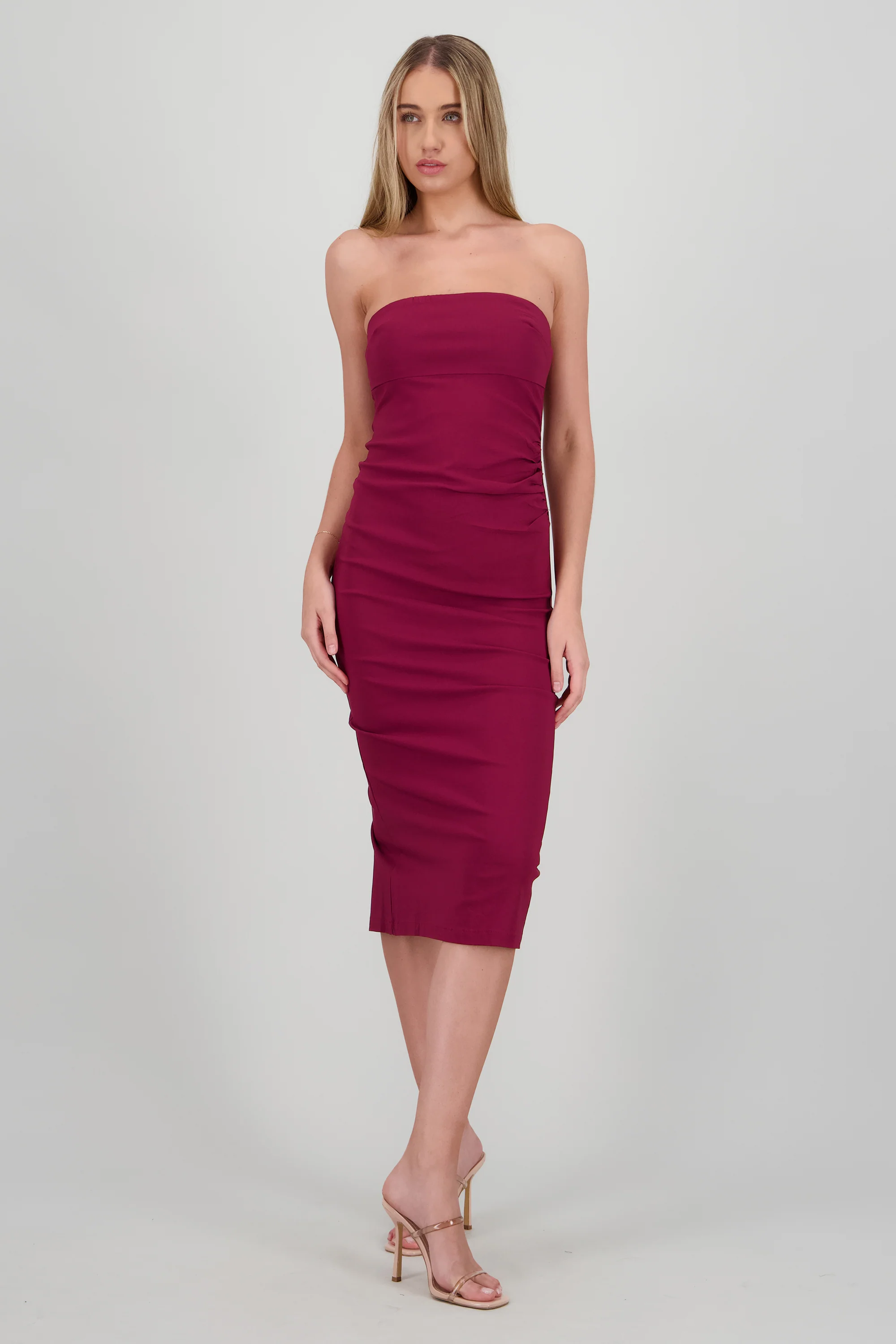 Vestido drapedado tubo