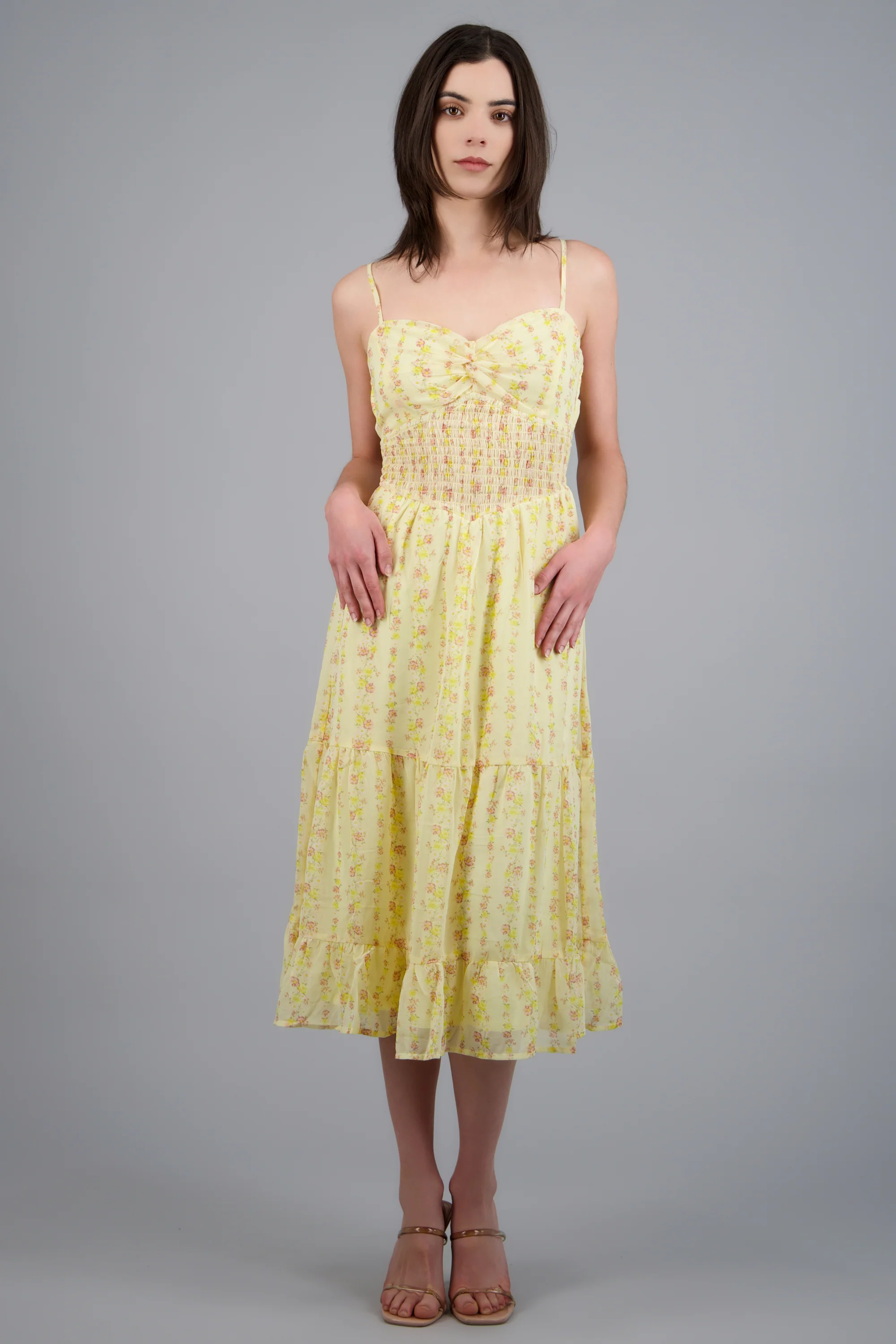 VESTIDO ESTAMPADO ESCOTE NUDO - Image 3