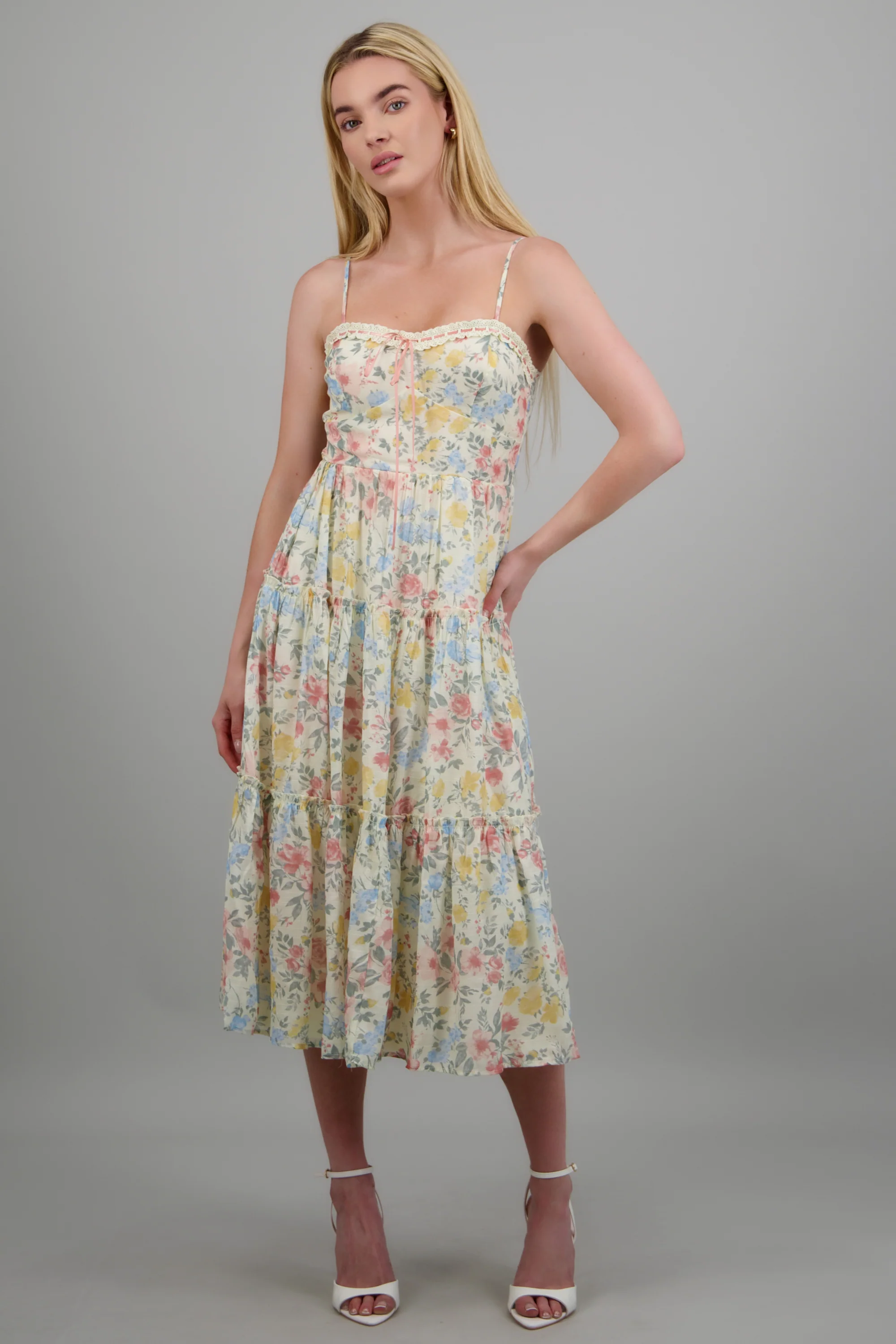 Vestido estampado flores bloques - Image 3