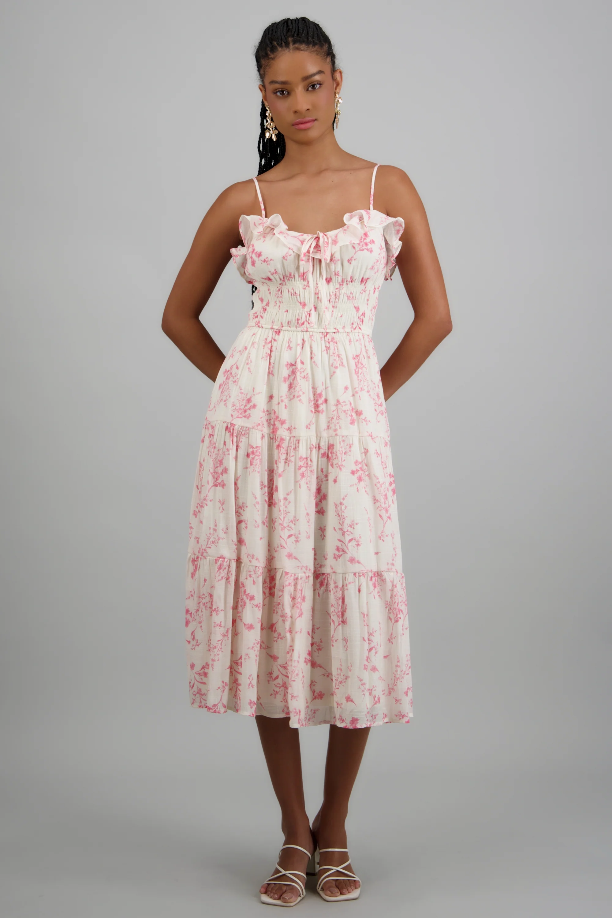 Vestido estampado flores tirantes
