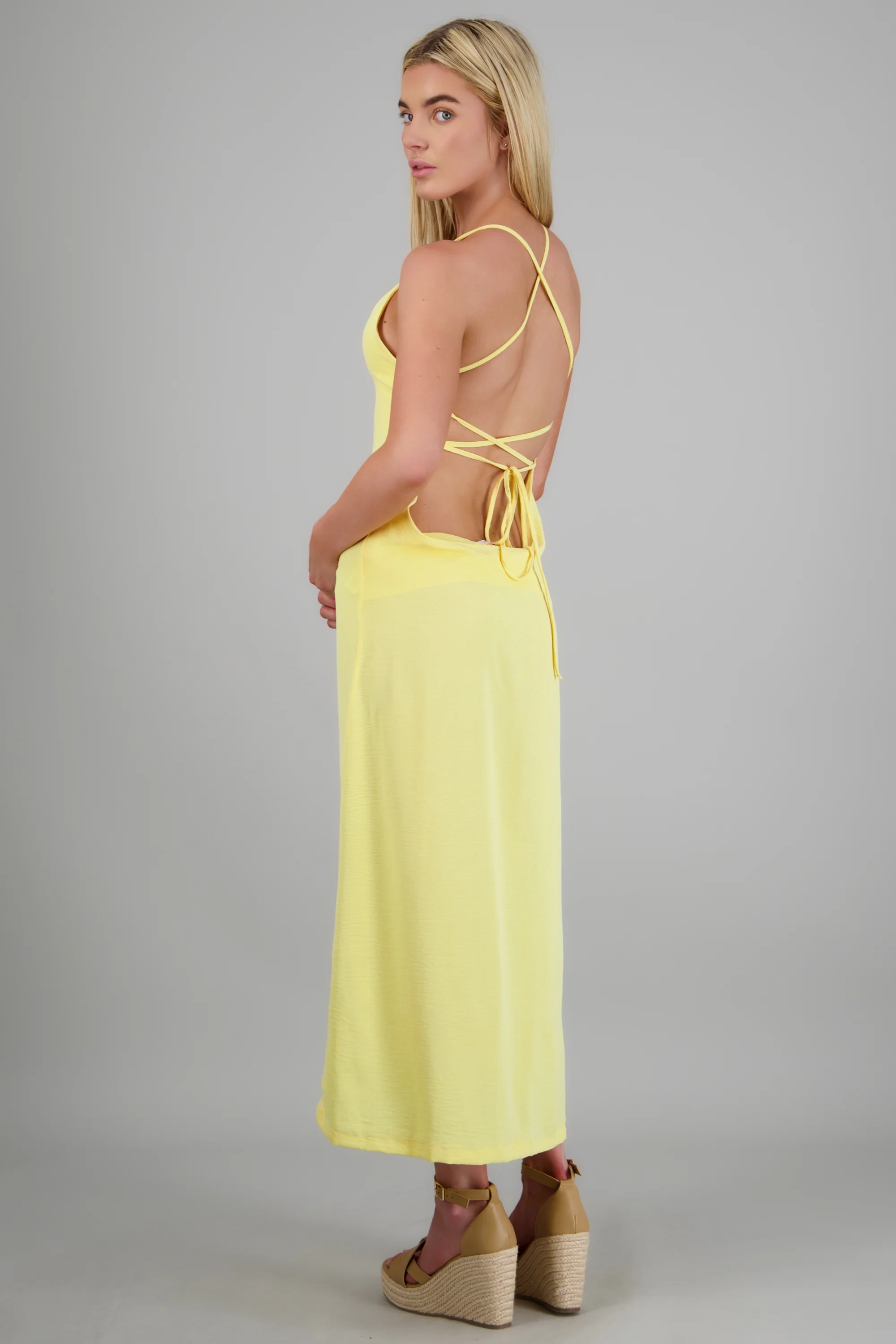 Vestido lace up maxi - Image 4