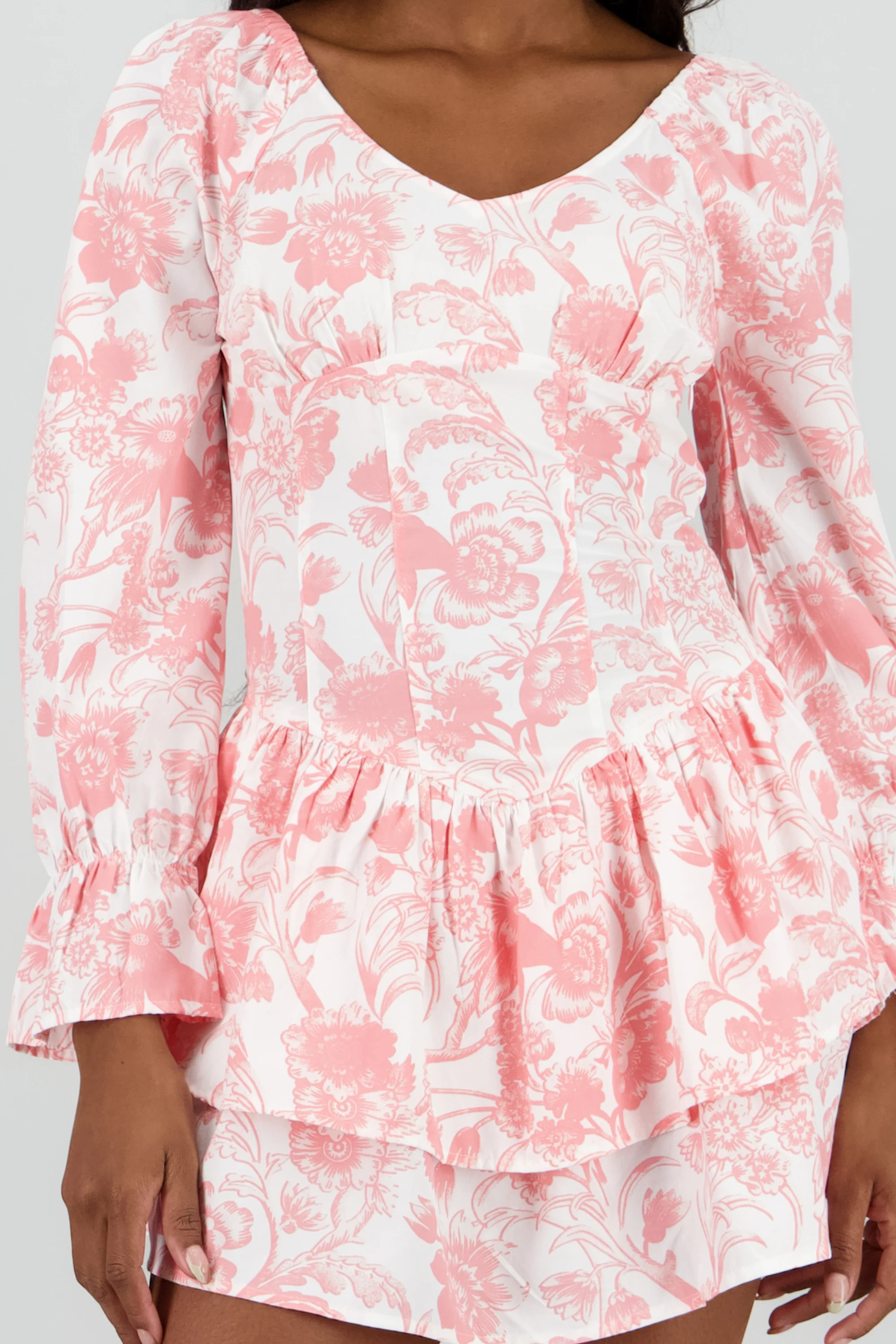Vestido manga larga olanes estampado - Image 5