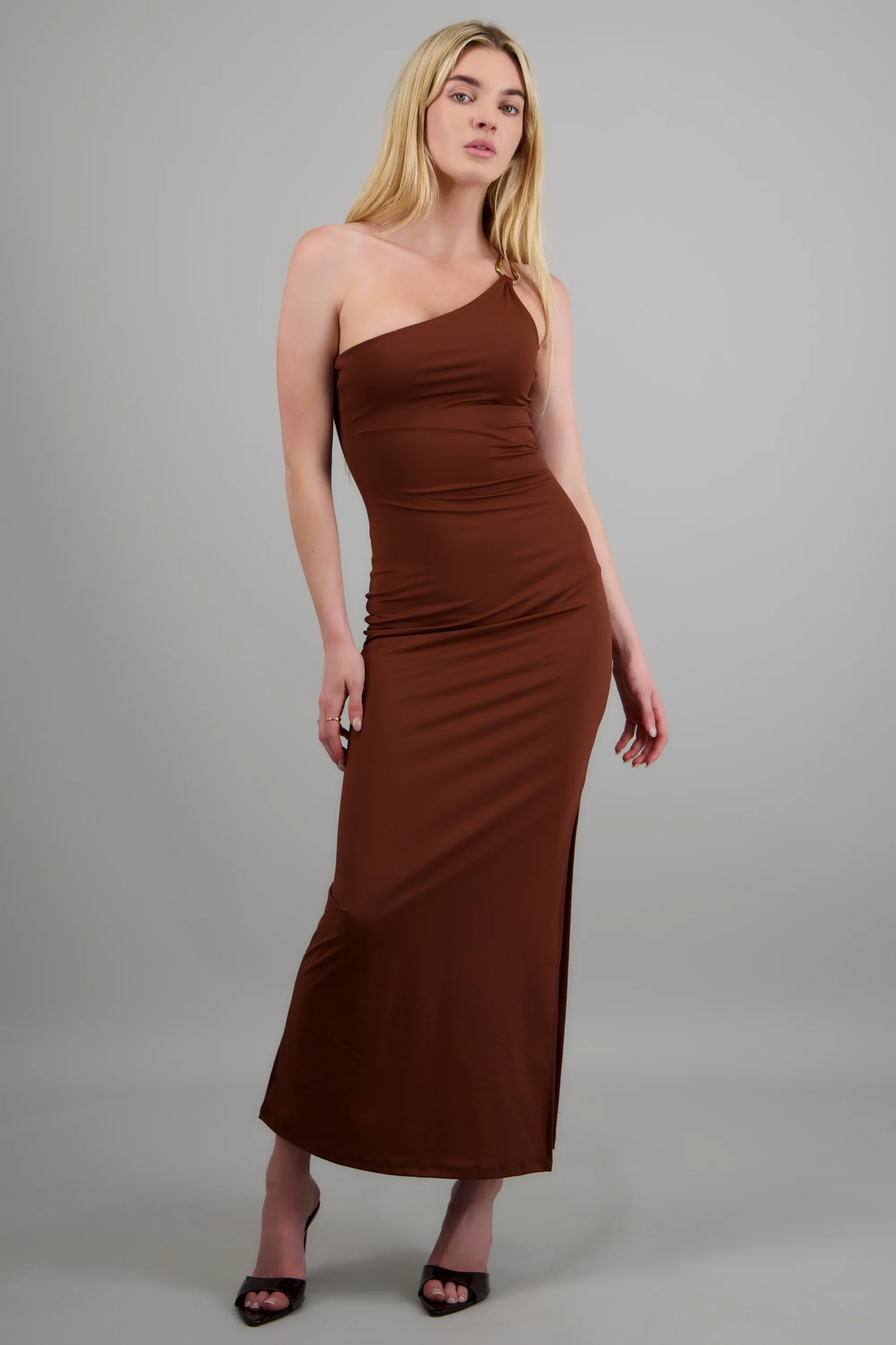 Vestido maxi asimétrico detalle argolla - Image 2