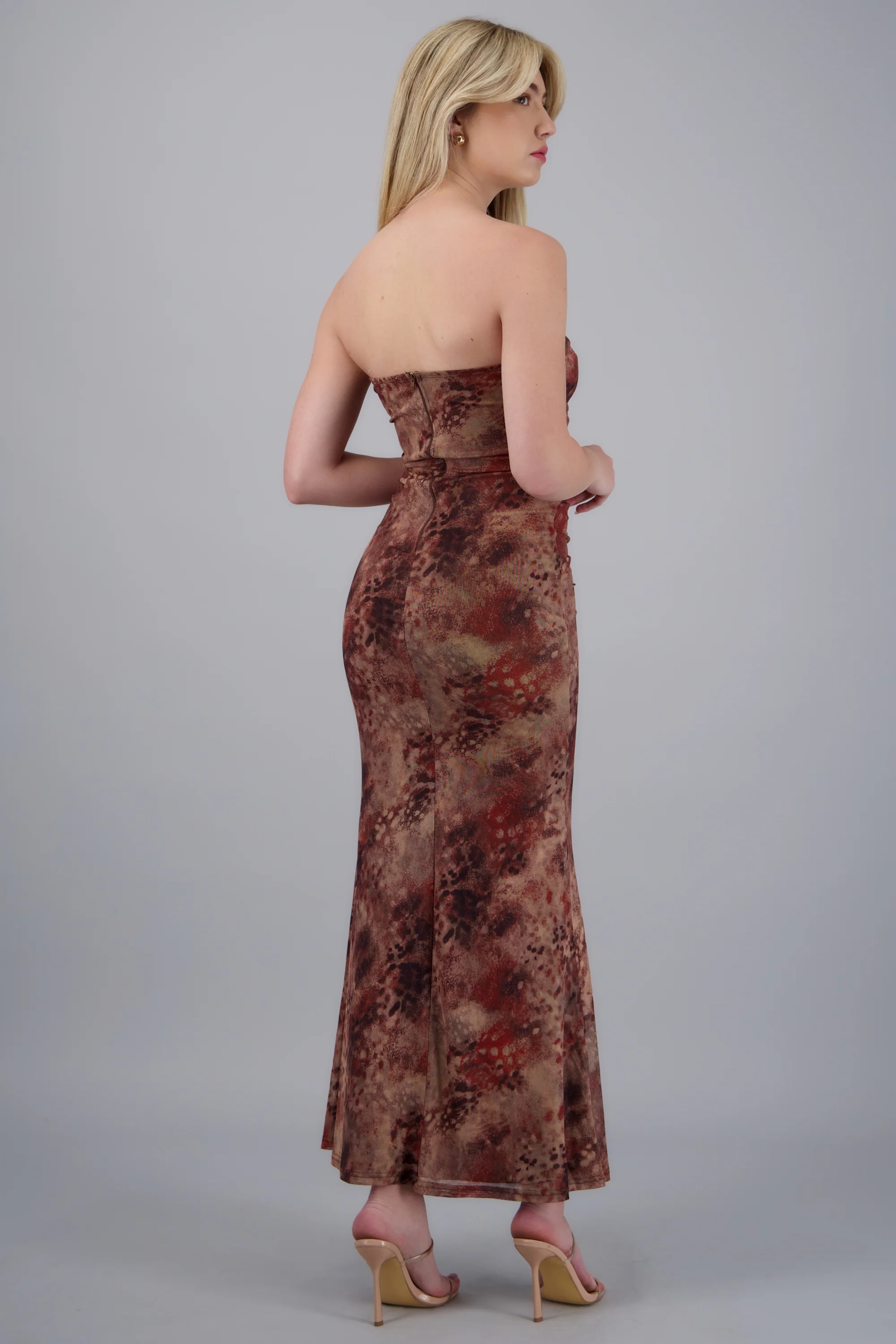 Vestido maxi bandeau detalle escote herrajes - Image 4