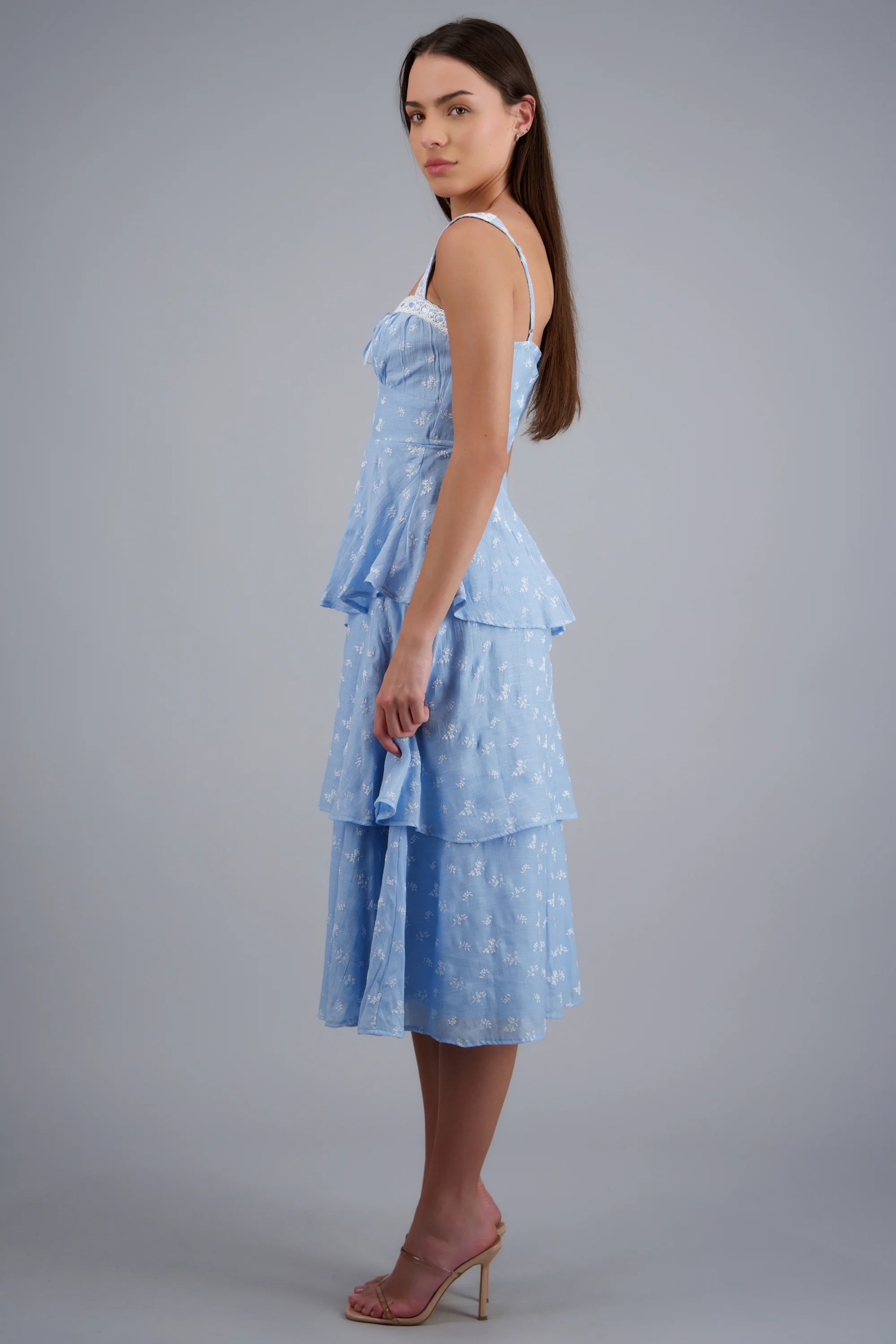Vestido maxi capas estampado flores - Image 3