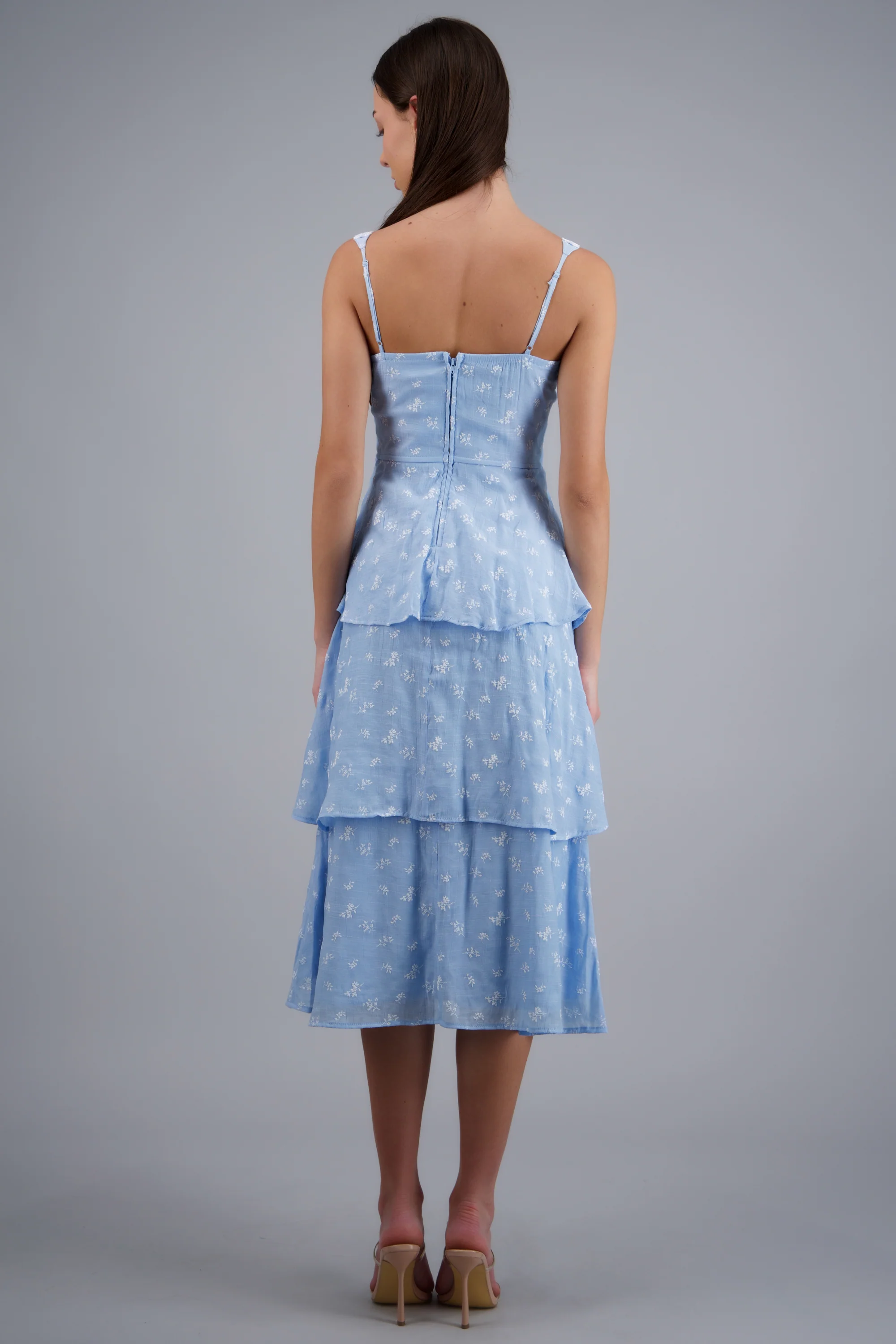 Vestido maxi capas estampado flores - Image 4