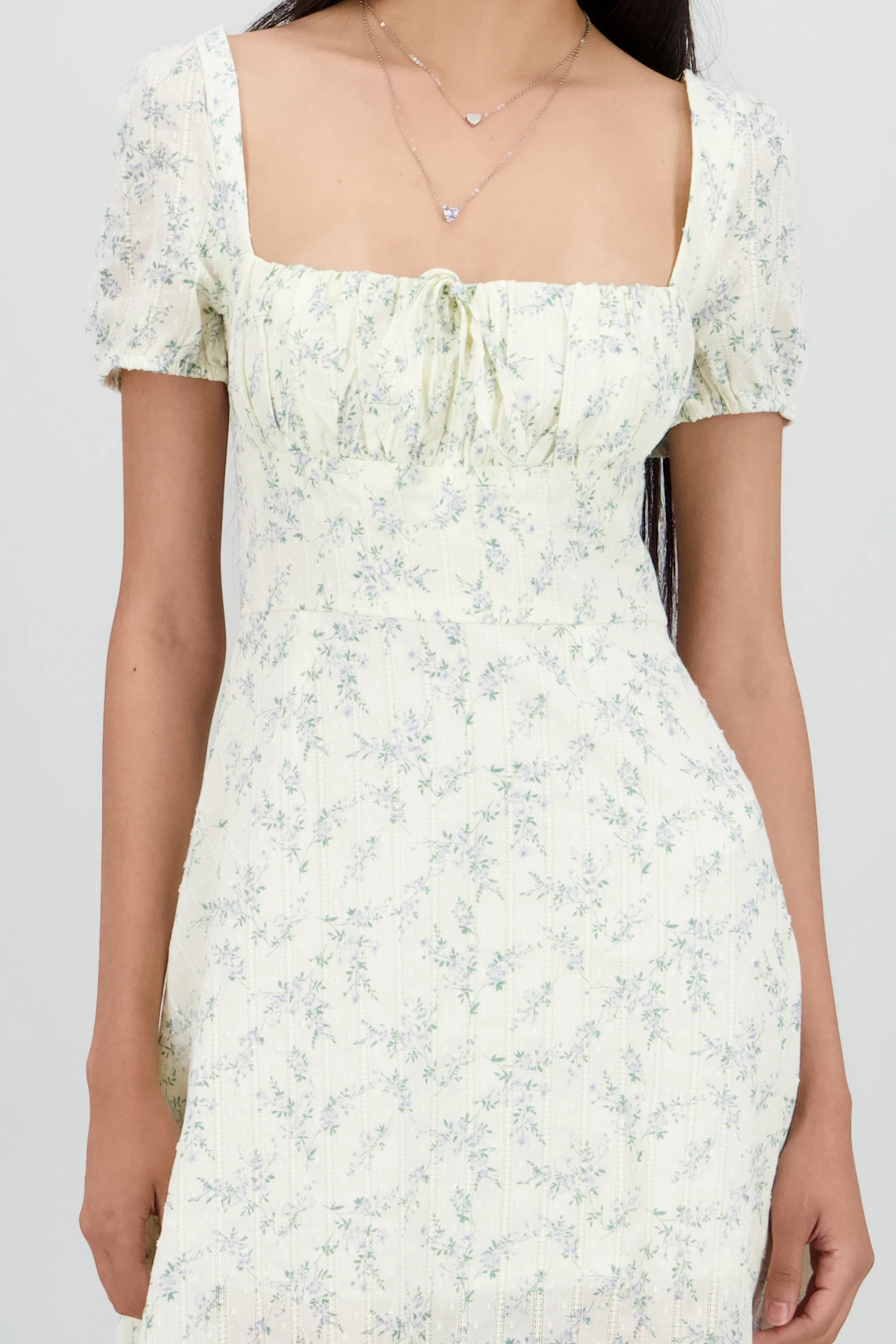 Vestido maxi con flores textura - Image 4