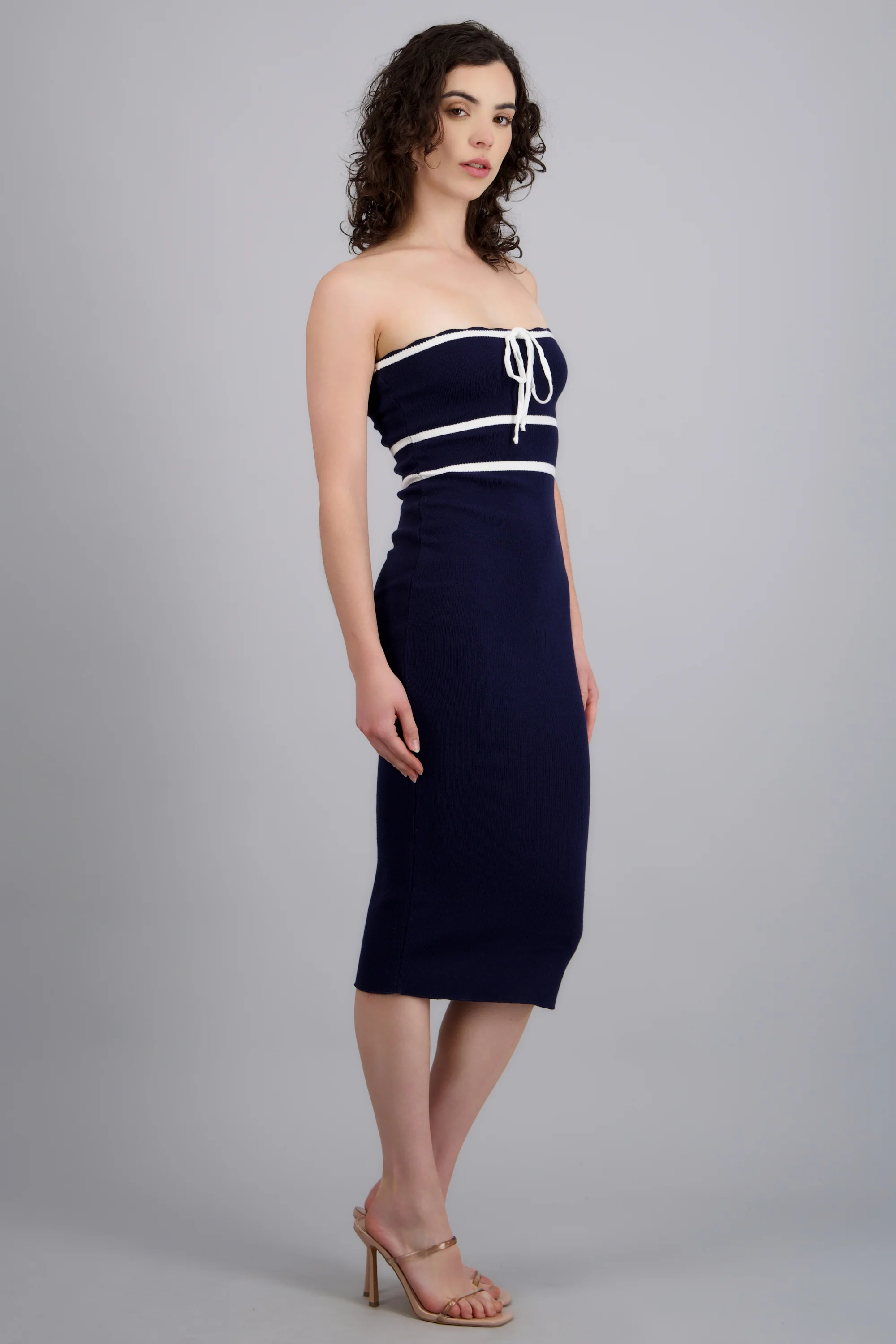 Vestido maxi contraste cintura - Image 2