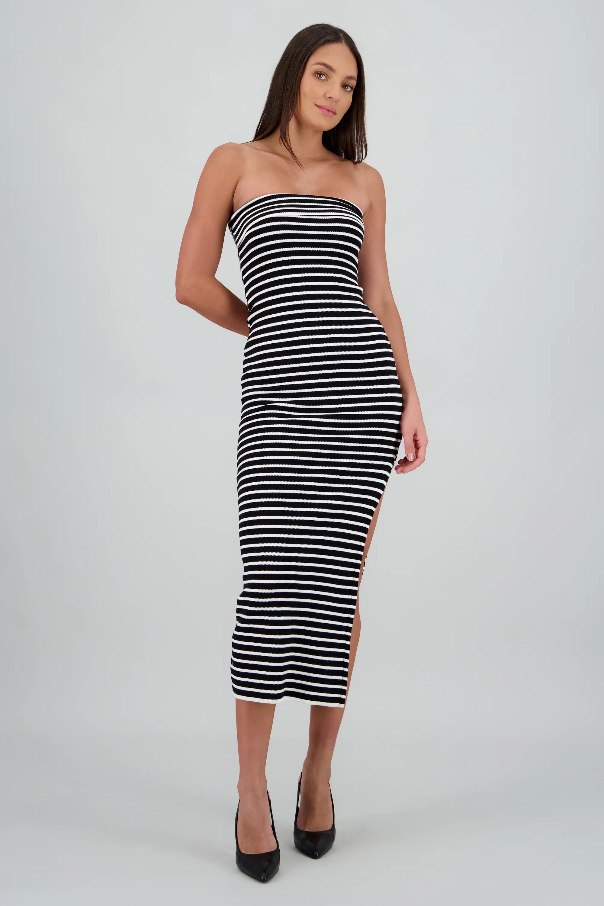 Vestido maxi detalle doblez kni