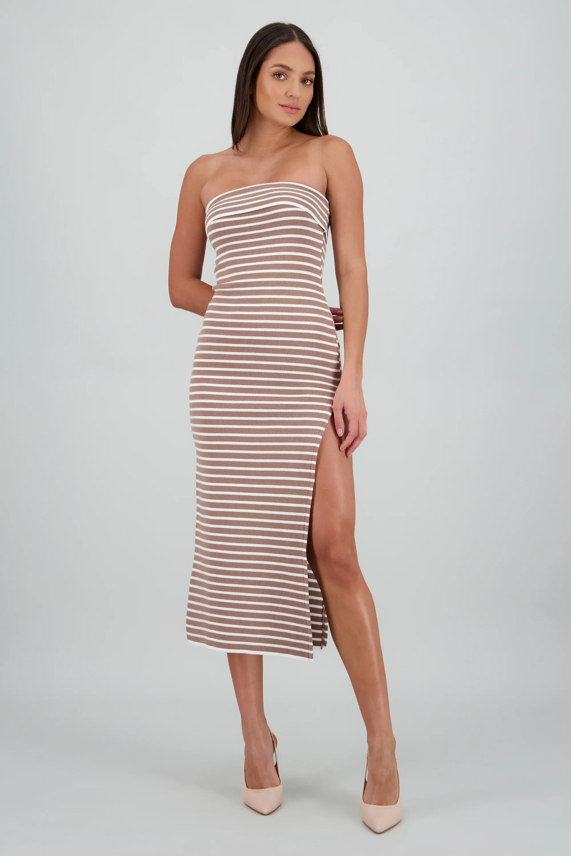 Vestido maxi detalle doblez kni