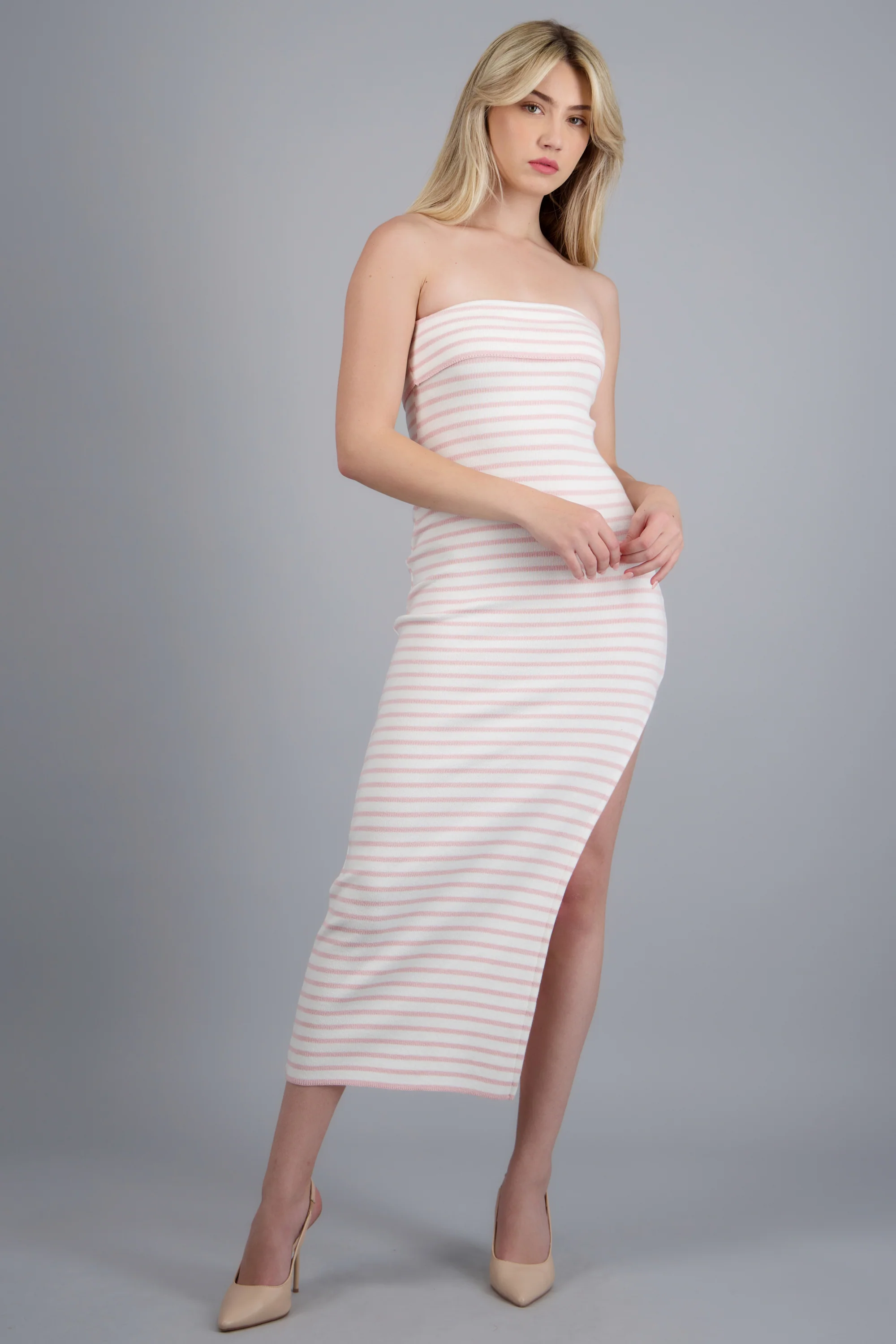 Vestido maxi detalle doblez kni
