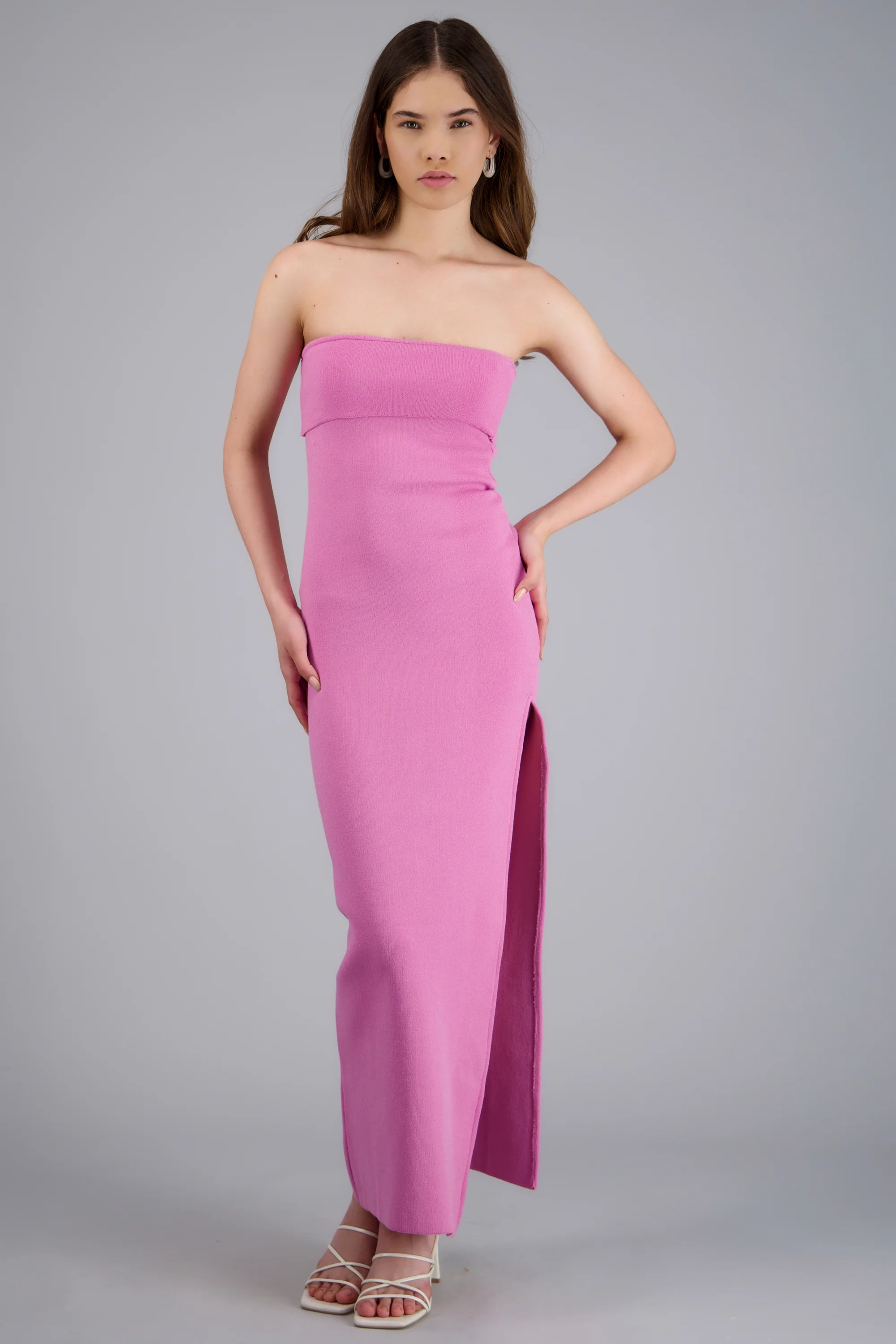 Vestido maxi doblez liso - Image 3