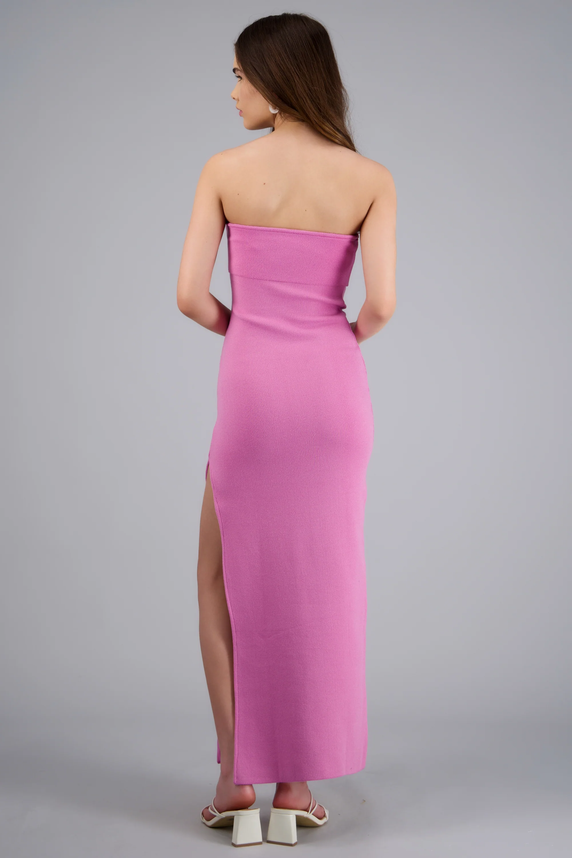 Vestido maxi doblez liso - Image 4