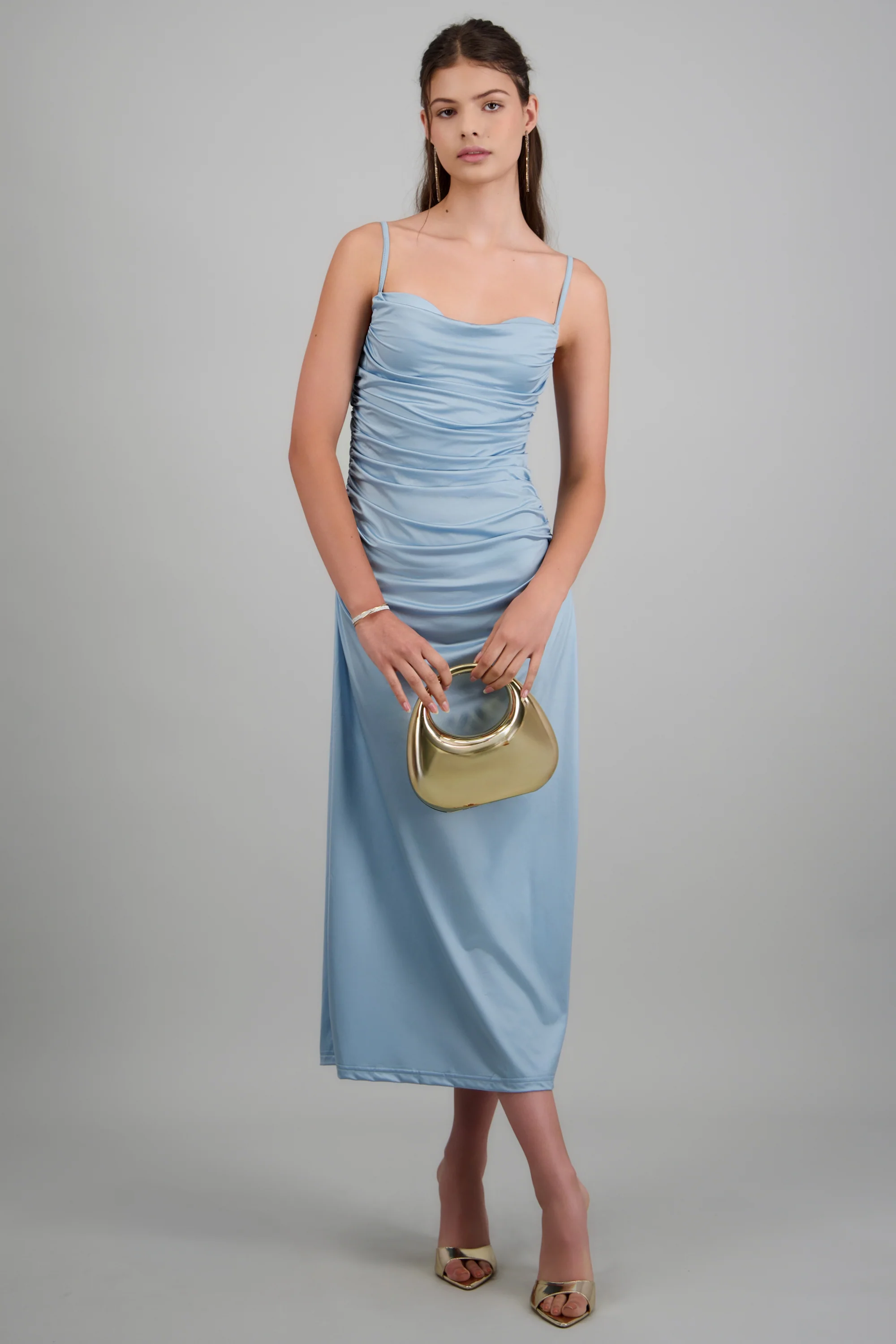 Vestido maxi drapeado con copas - Image 2