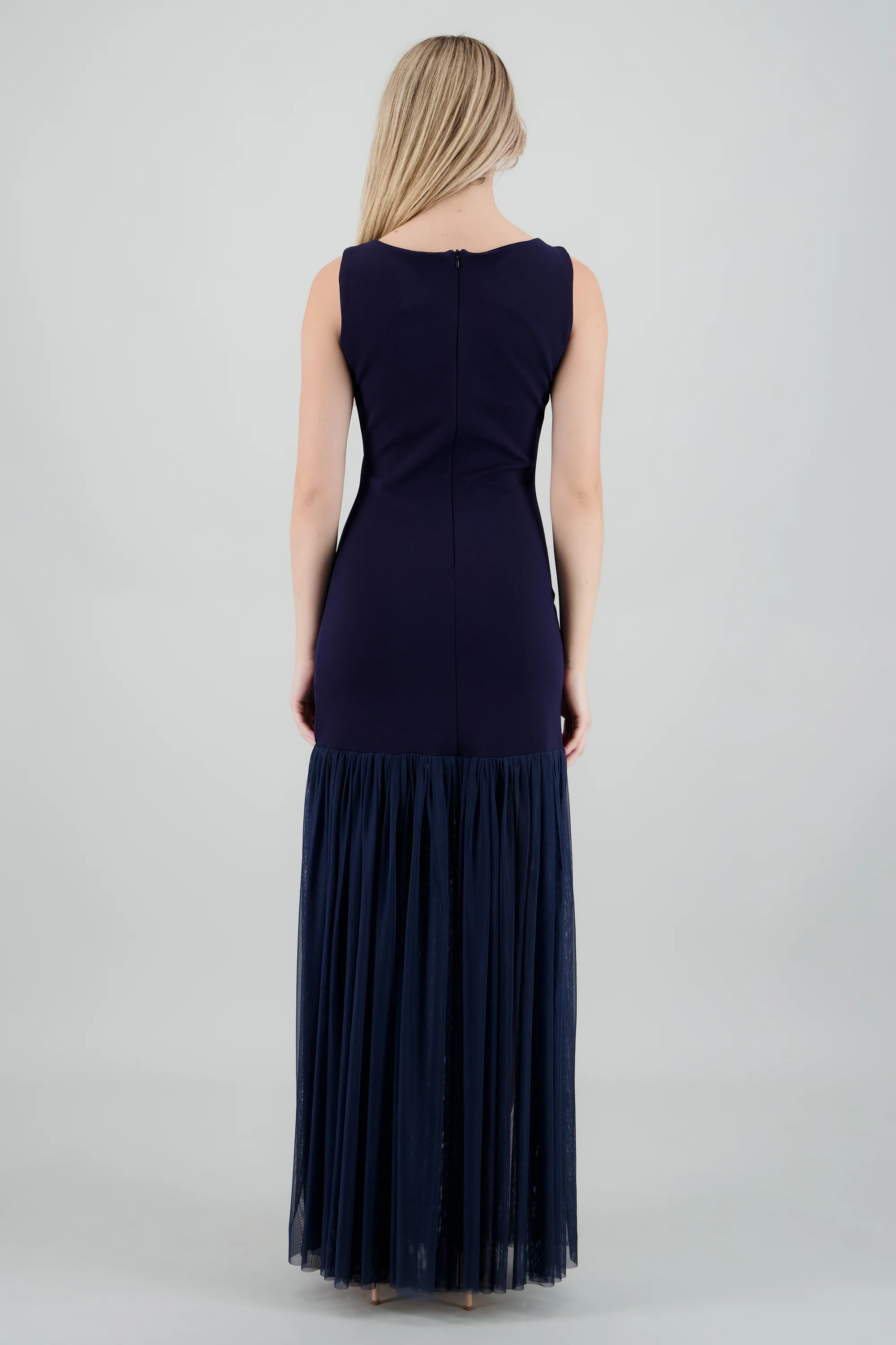 Vestido maxi drop waist falda mesh - Image 4