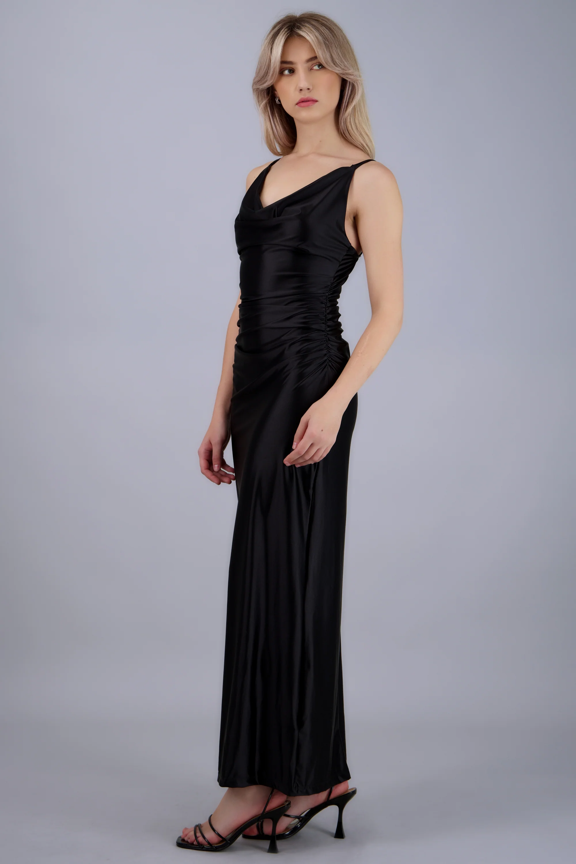 VESTIDO MAXI ESCOTE CASCADA DET DRAPEADO - Image 3