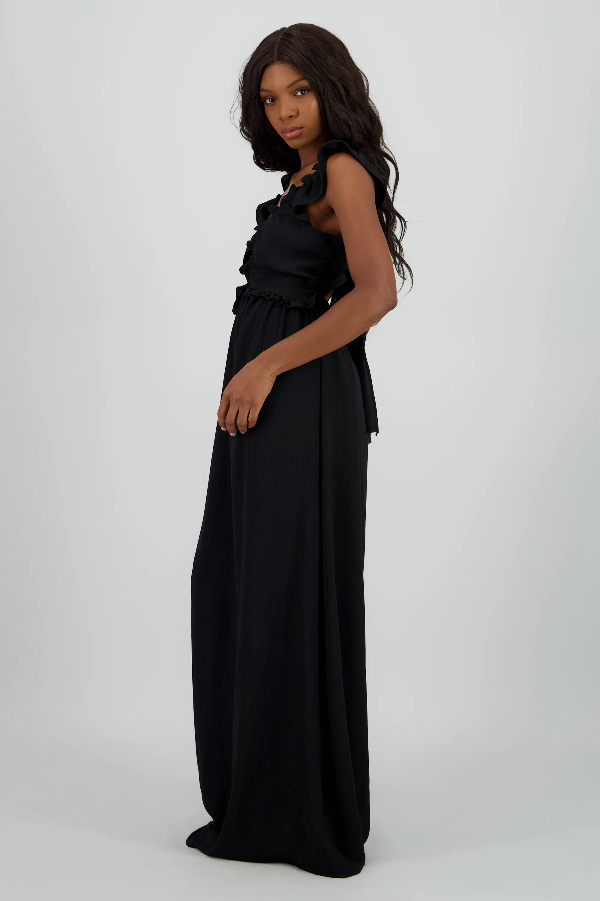 Vestido maxi escote en v det olanes - Image 3