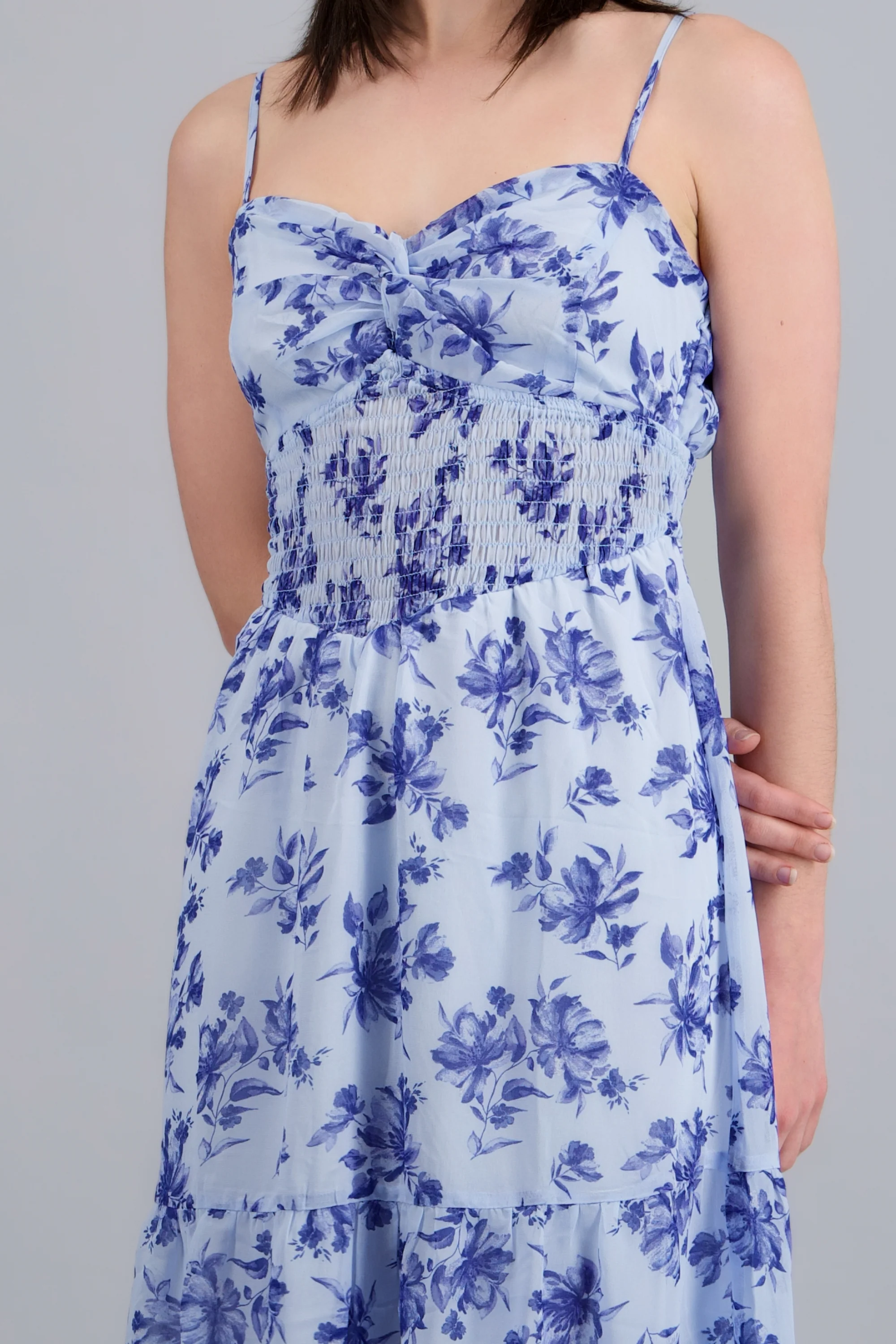 Vestido maxi escote nudo estampado flores - Image 5