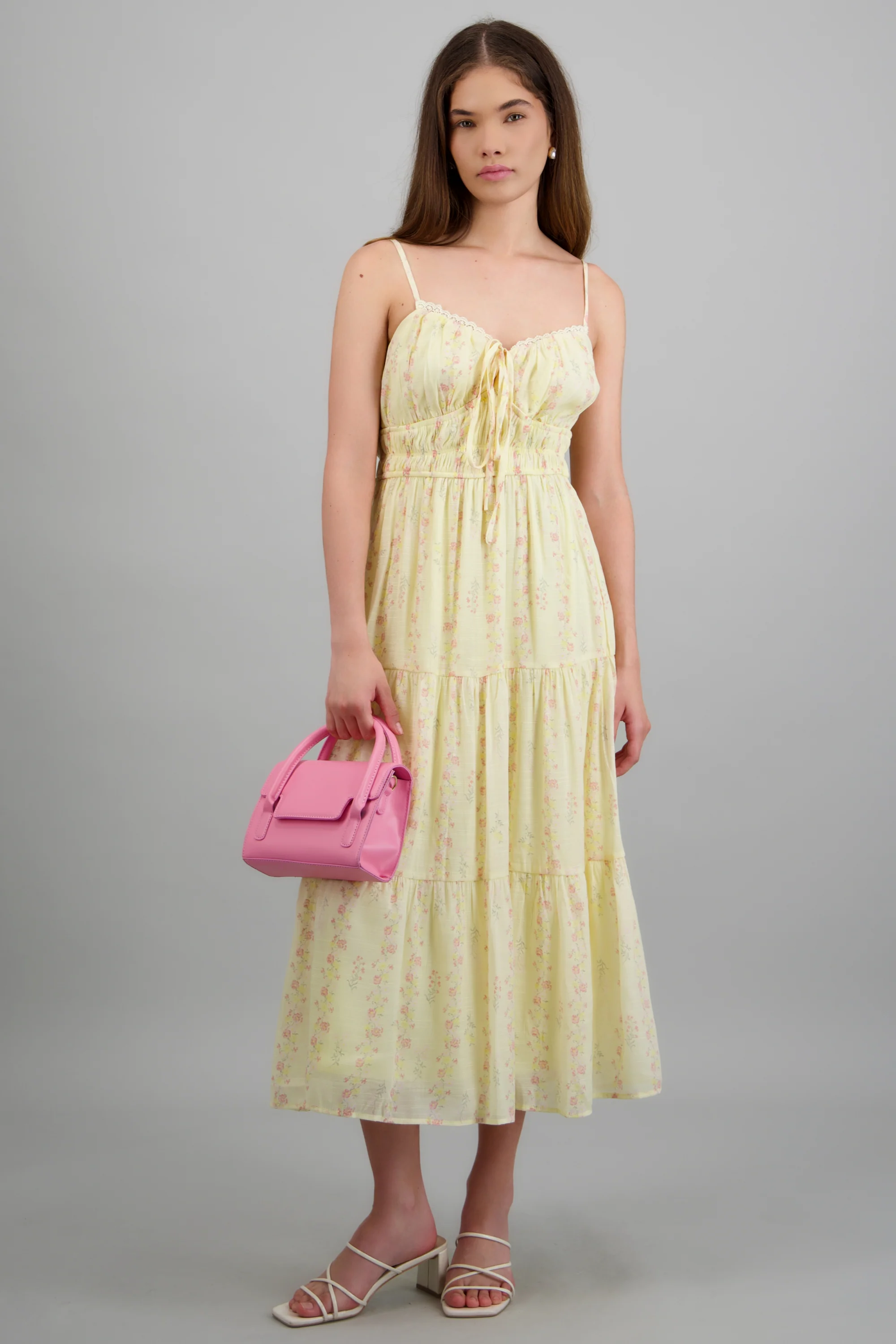 Vestido maxi estampado flores
