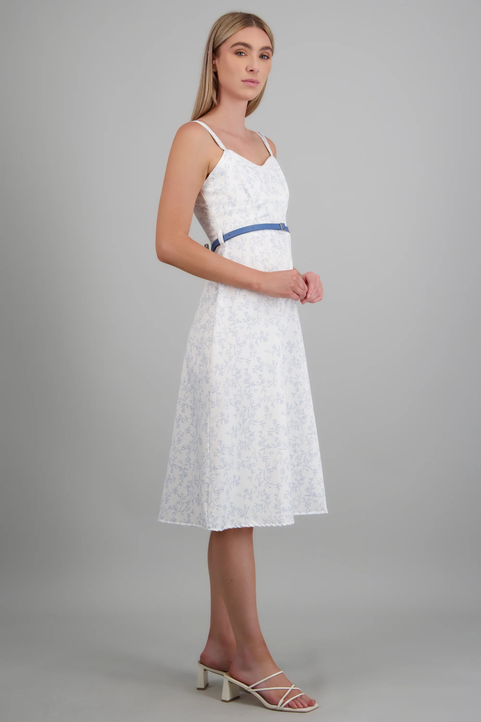Vestido maxi estampado flores con cinto - Image 3